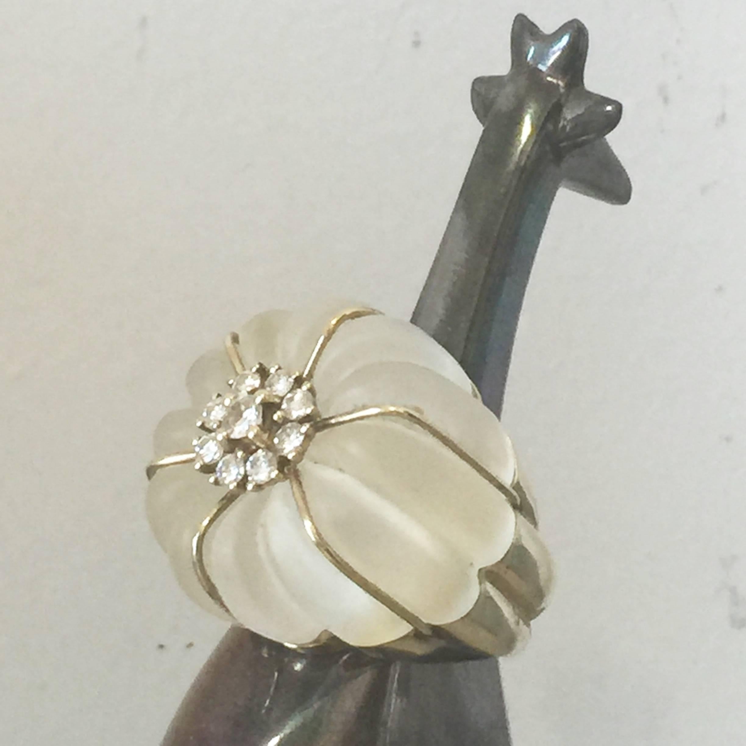 Rock Crystal or Diamond David Webb Inspired Ring, 1970s 2