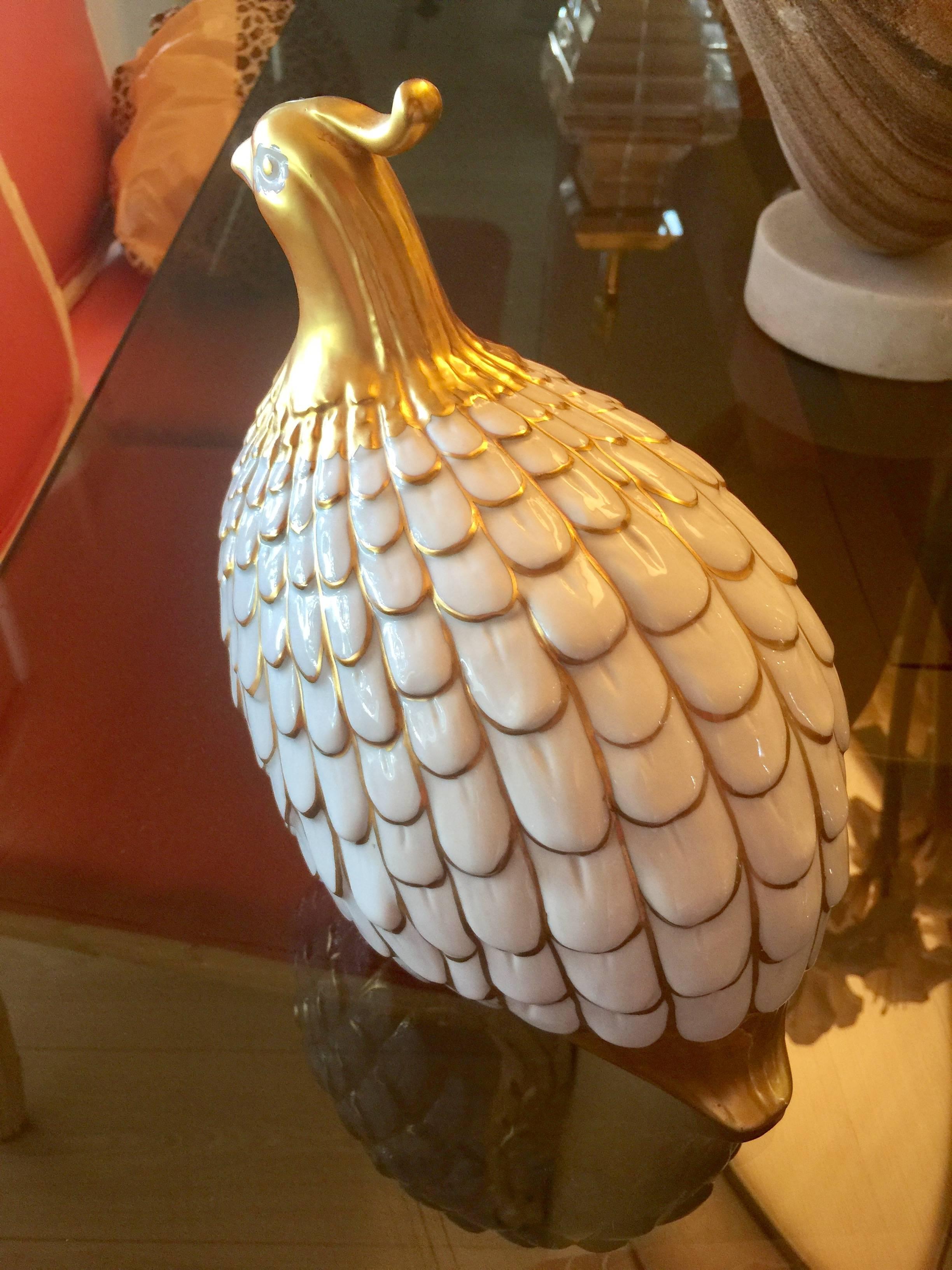 Italian Porcelain Quail by Manifattura Artistica Porcellane