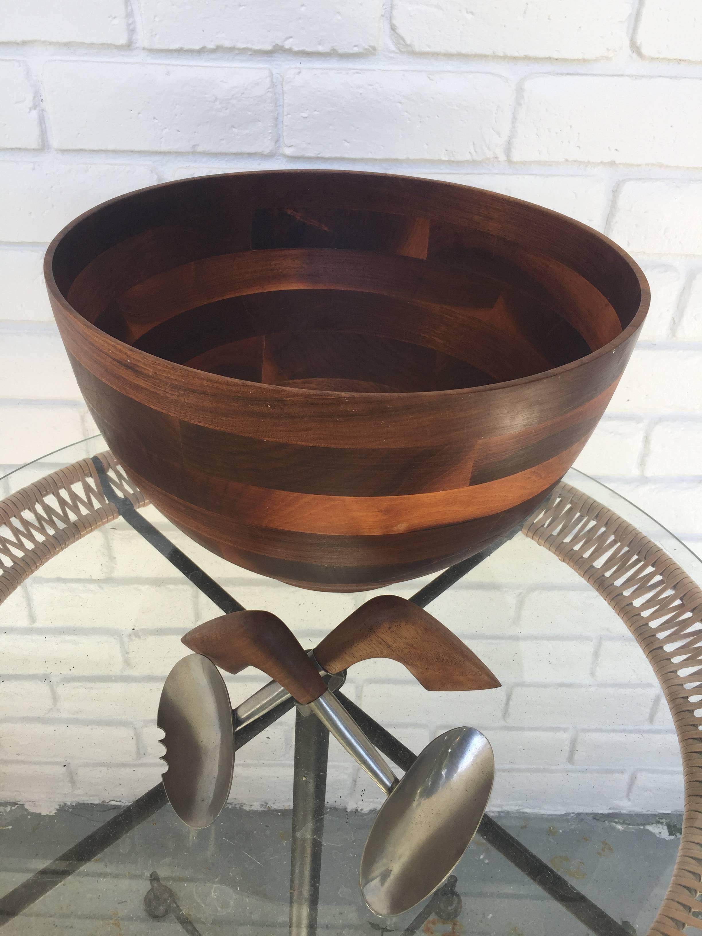 Stained Danish Modern Style Salad Bowl