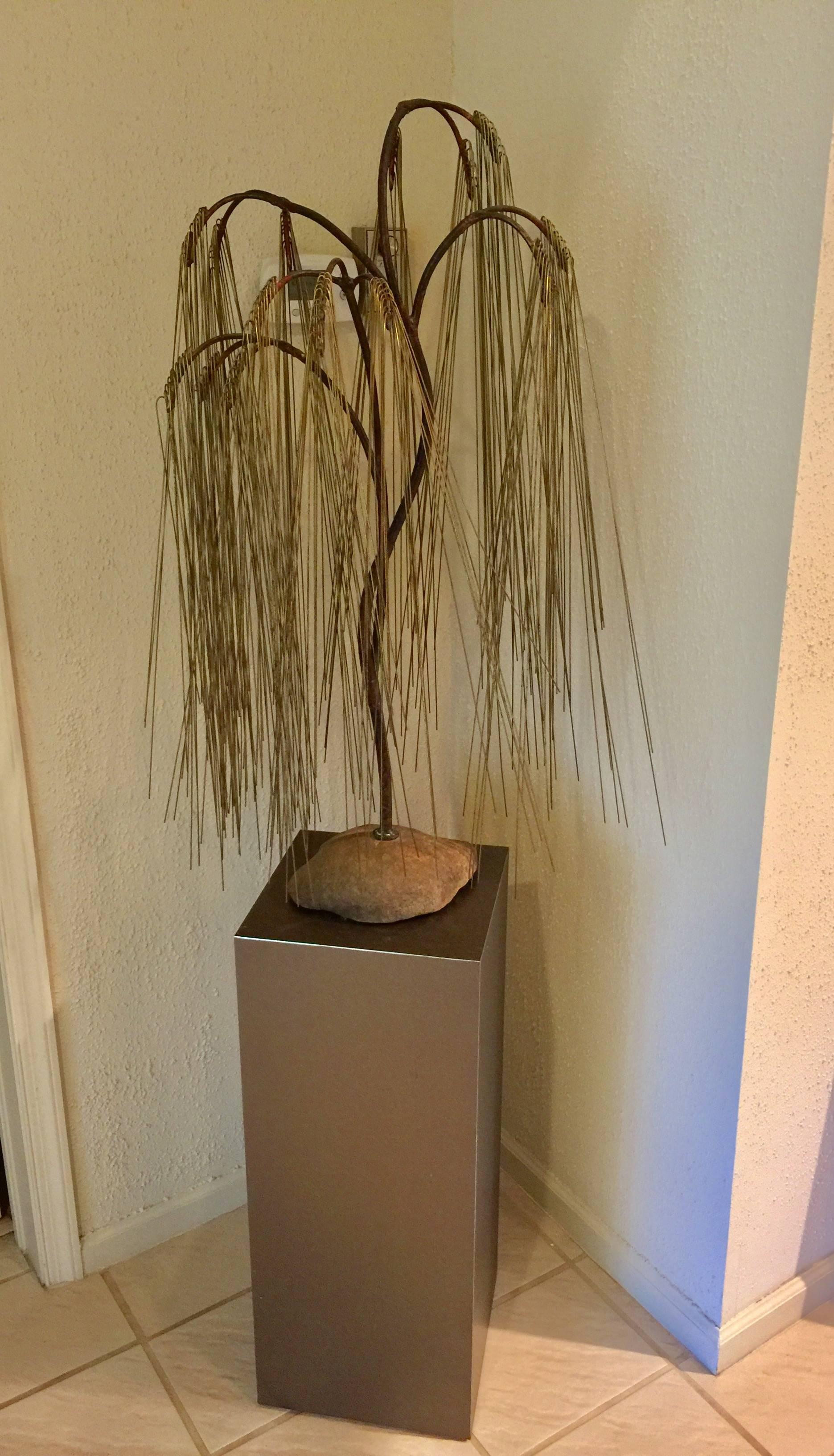 Bertoia Style Weeping Willow Tree Sculpture In Good Condition In North Miami, FL
