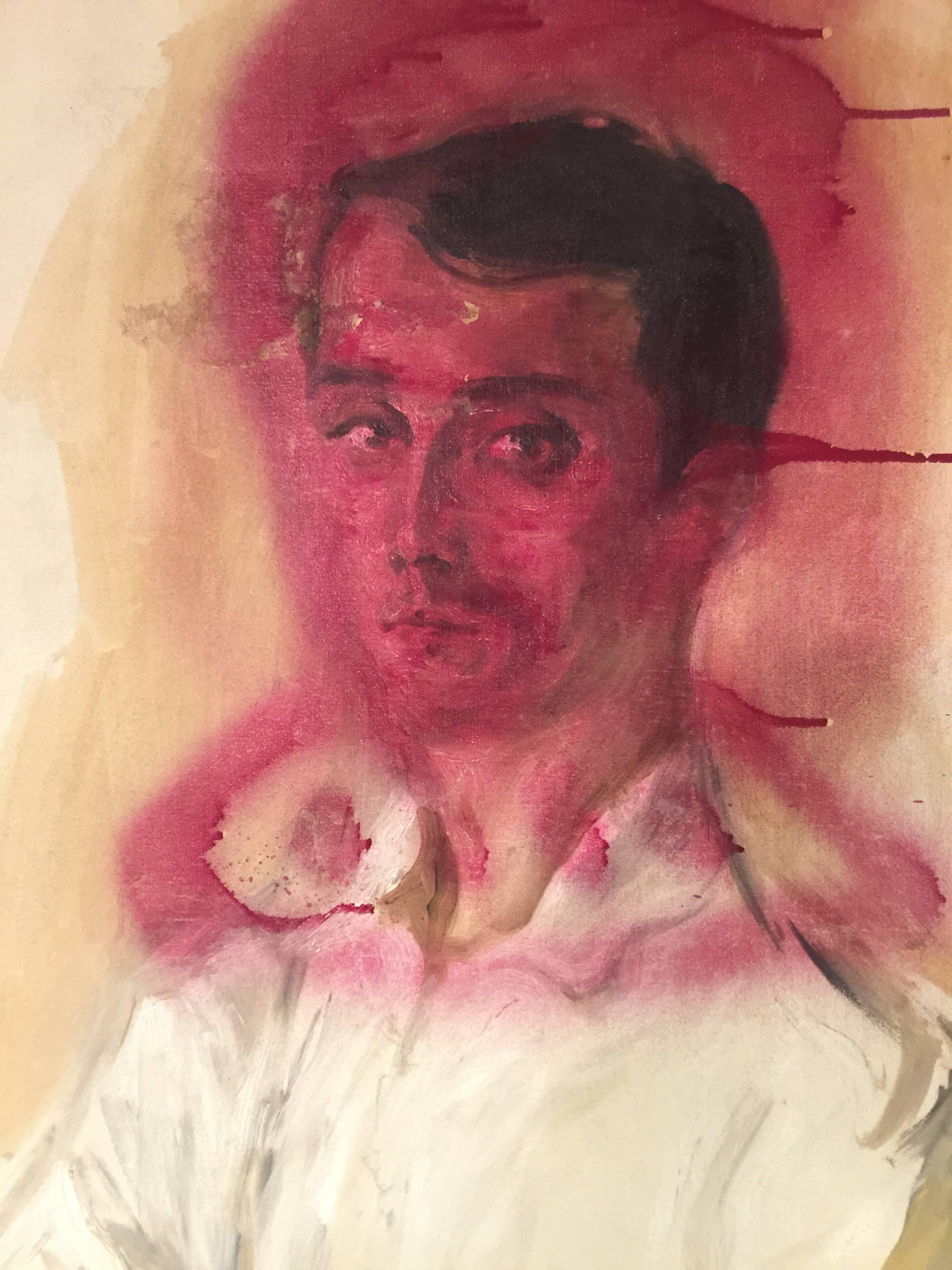 Mid-Century Modern Male Portrait by Peter Sheil For Sale