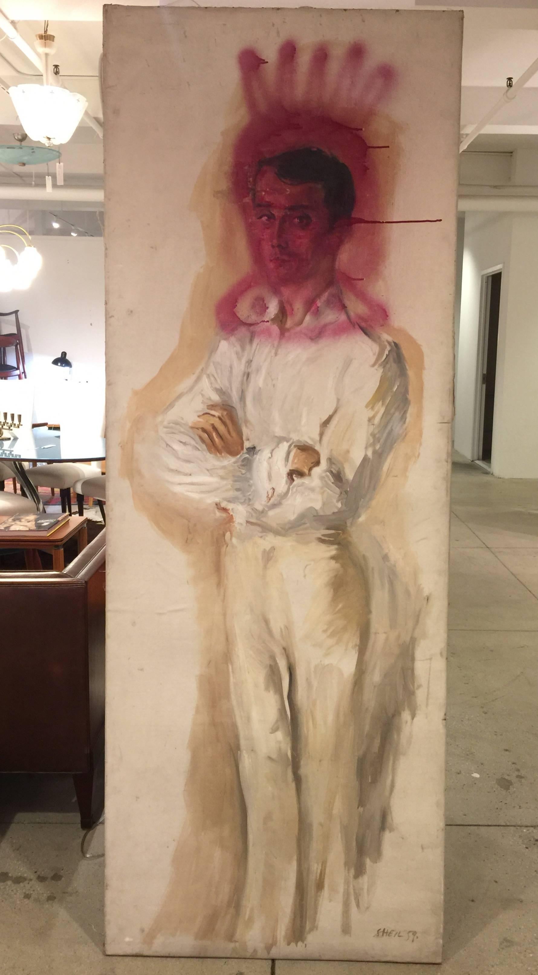 Une grande huile sur toile d'un homme par Peter Sheil. 
Ce tableau a été peint en 1958.
Peter Sheil a peint un portrait de Tallulah Bankhead en 1962, qui fait partie de la collection du Victoria and Albert Museum.
Une autre œuvre a été réalisée