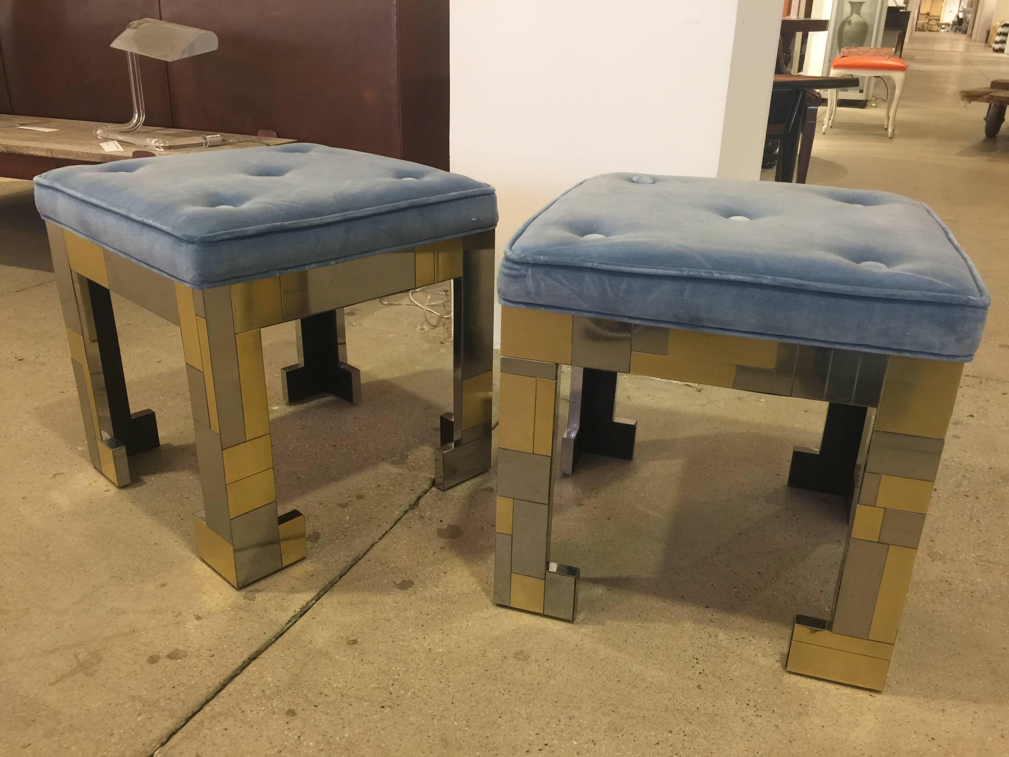 American Pair of Paul Evans Style Stools