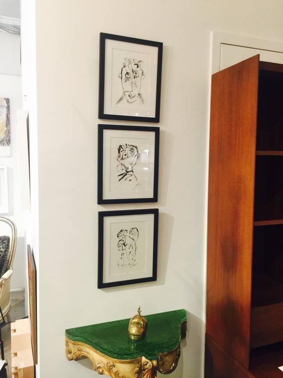 Trio Black/White Ink Drawings For Sale at 1stDibs | trio drawings