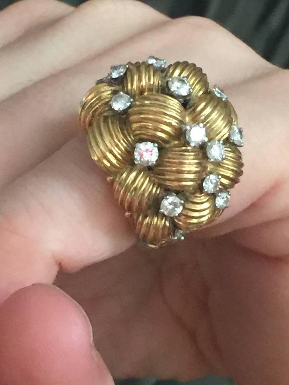Diamond and Gold Cocktail Ring For Sale at 1stDibs