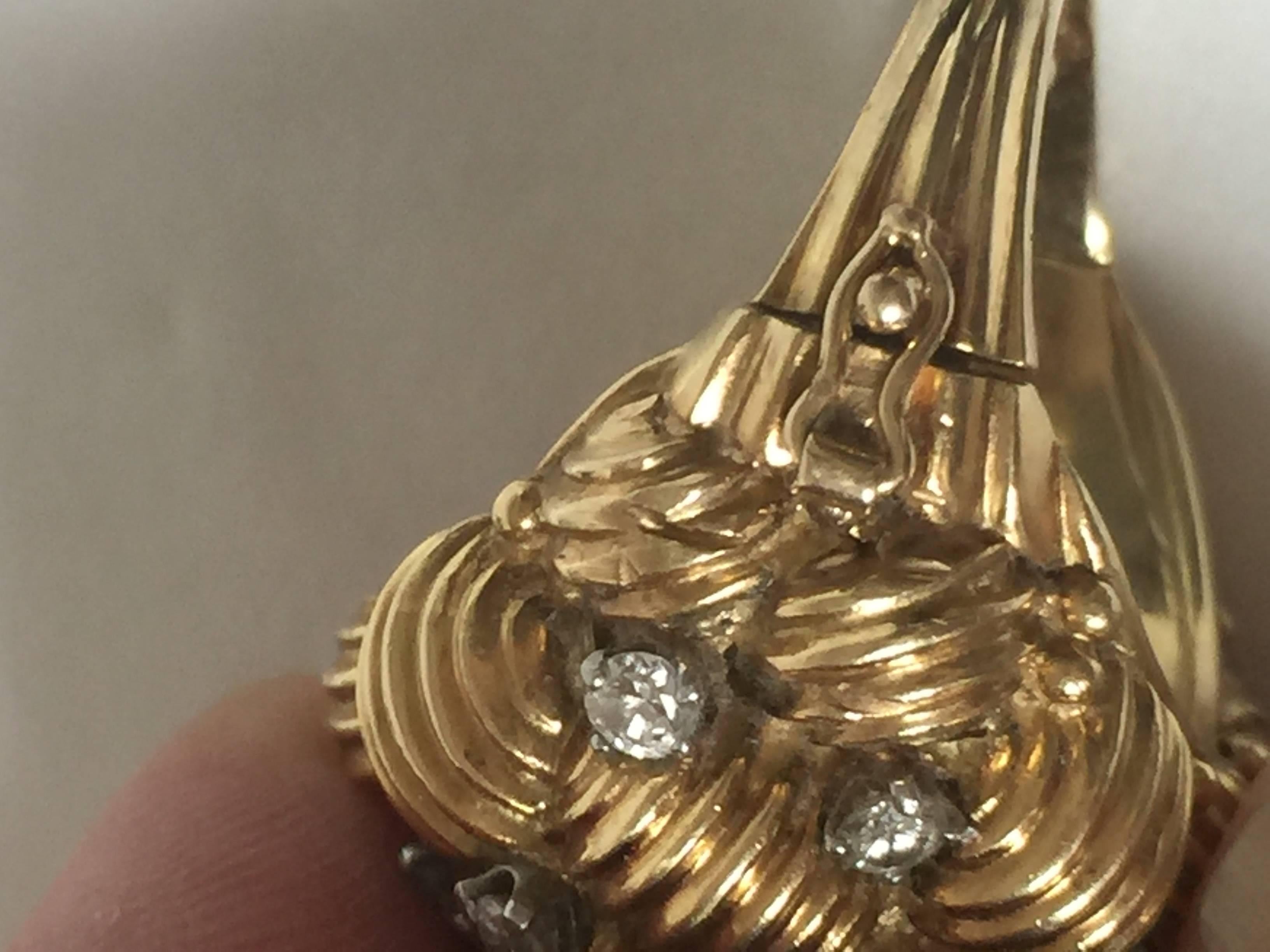 20th Century Diamond and Gold Cocktail Ring For Sale