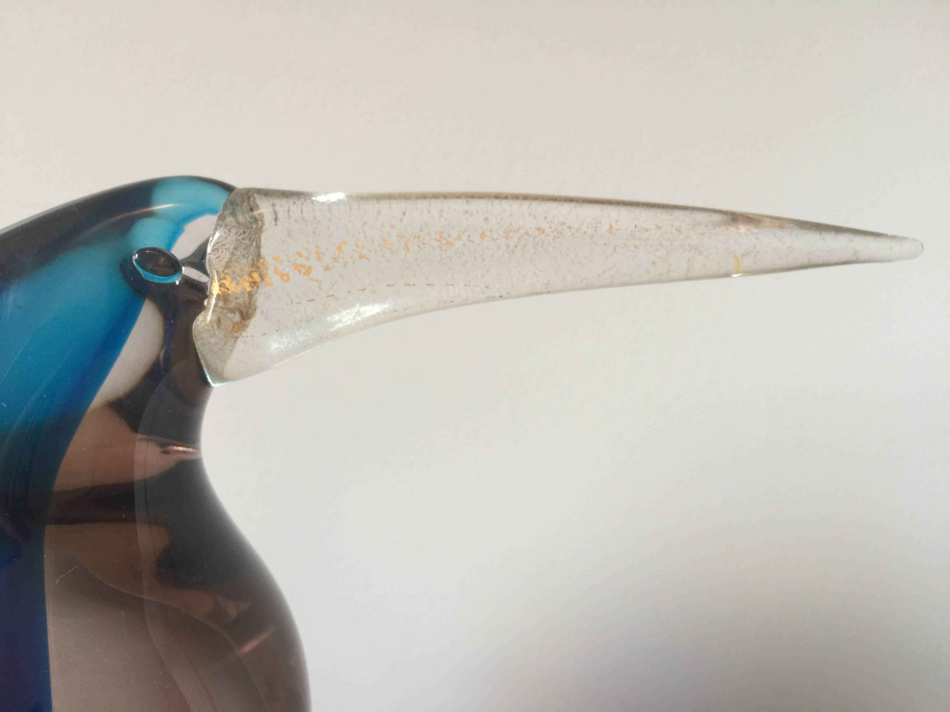 Murano Glass Bird Sculpture In Good Condition In North Miami, FL