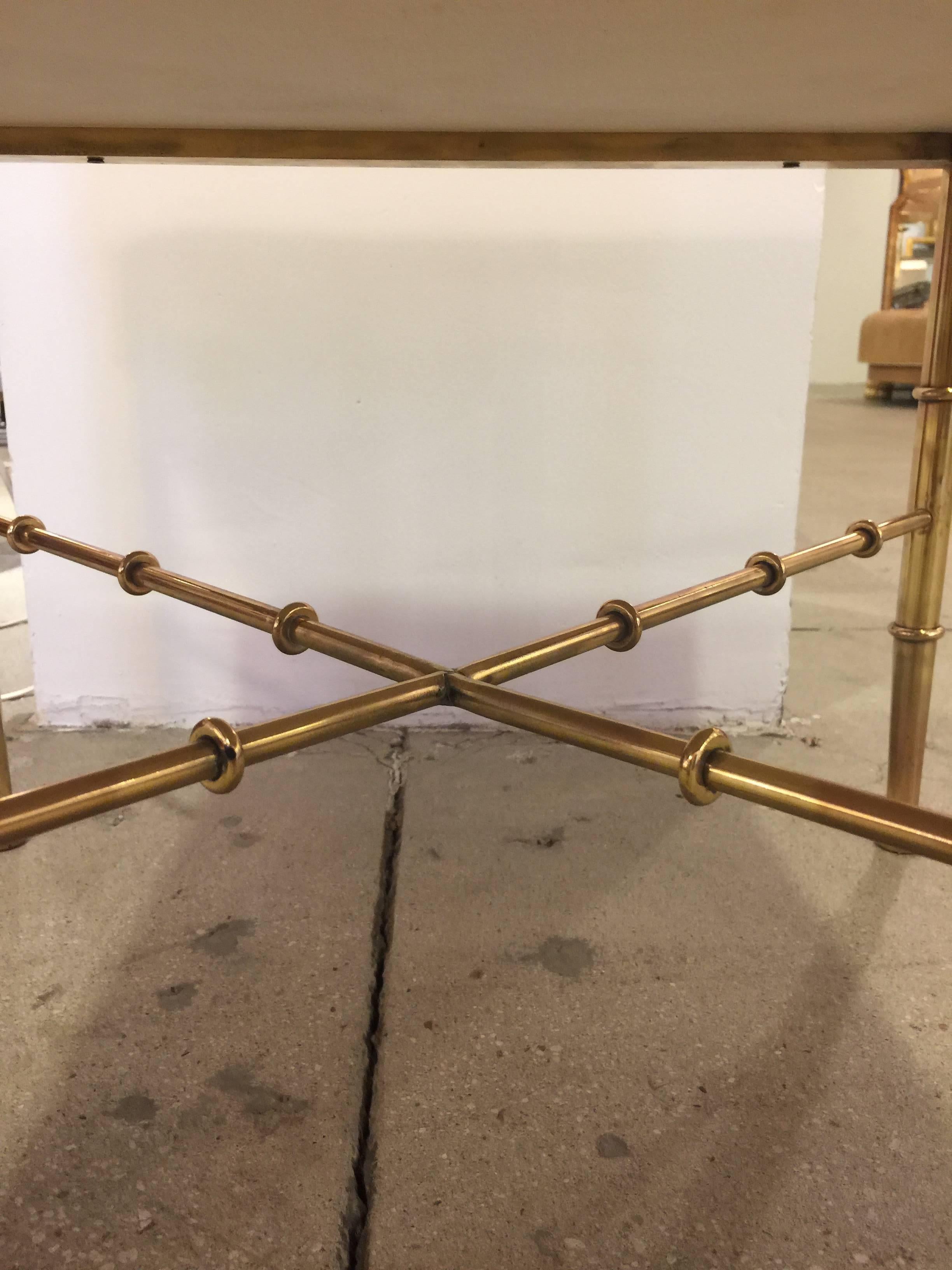 Brass Faux Bamboo Bench 1