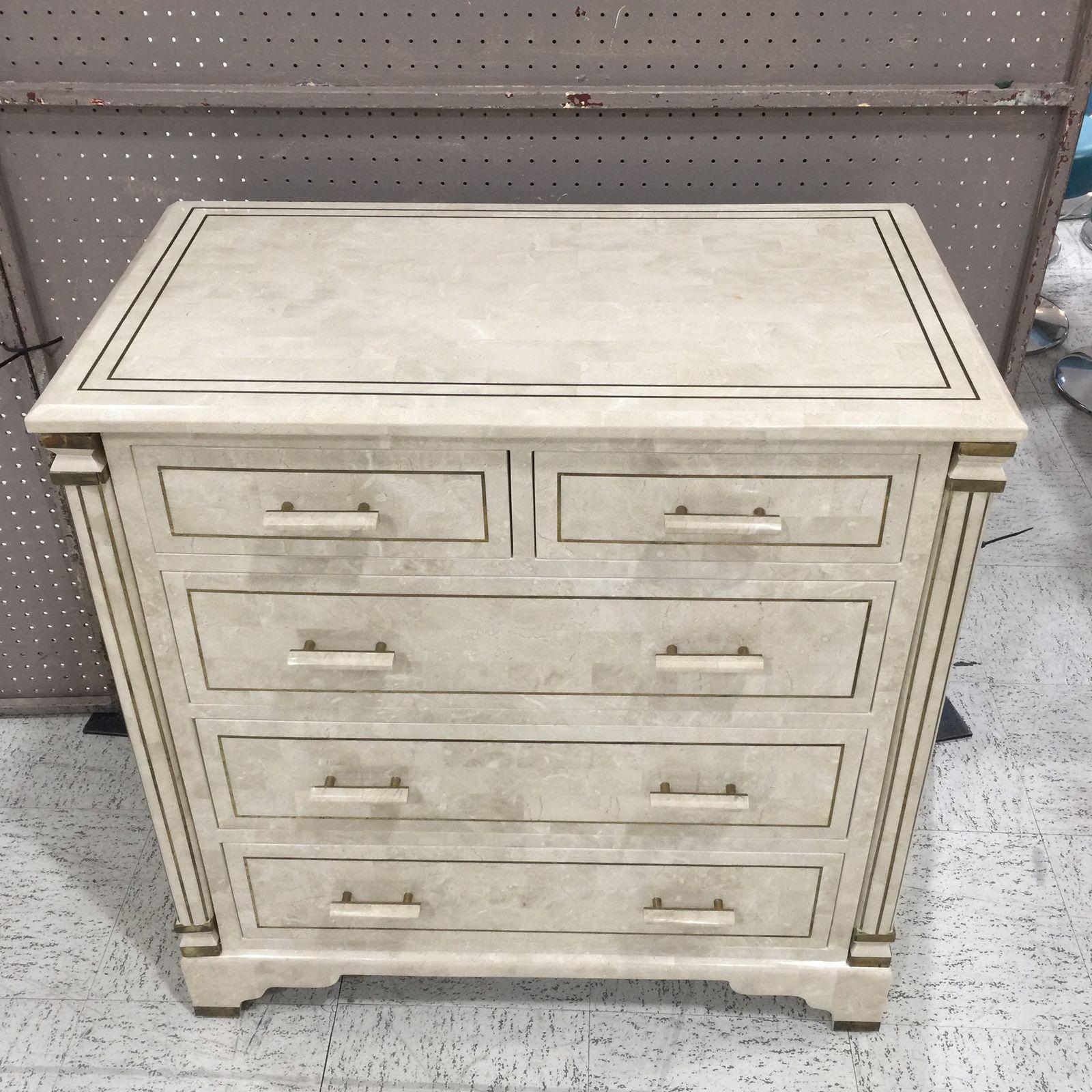 Neoclassical Maitland Smith Tessellated Stone Chest