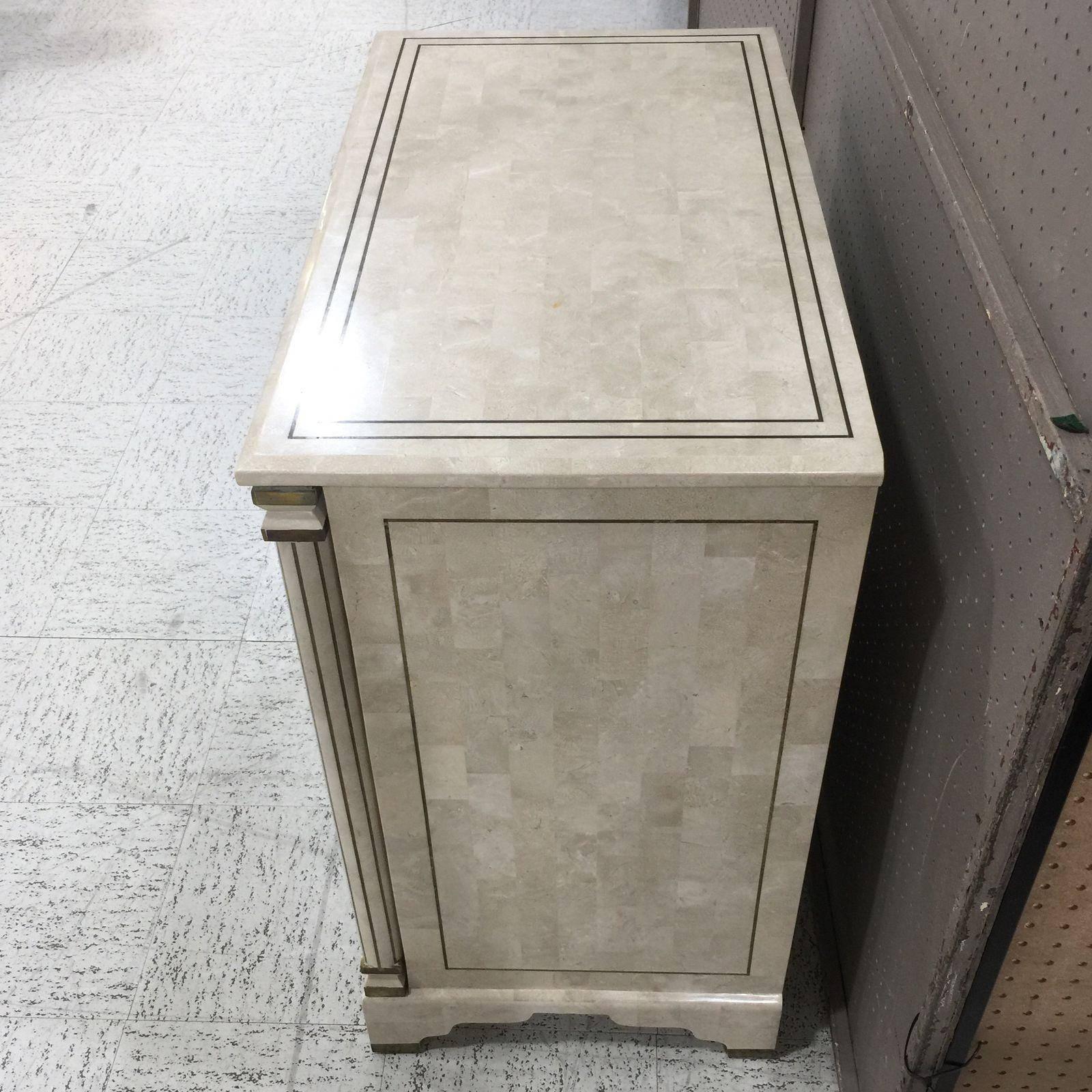 Polished Maitland Smith Tessellated Stone Chest