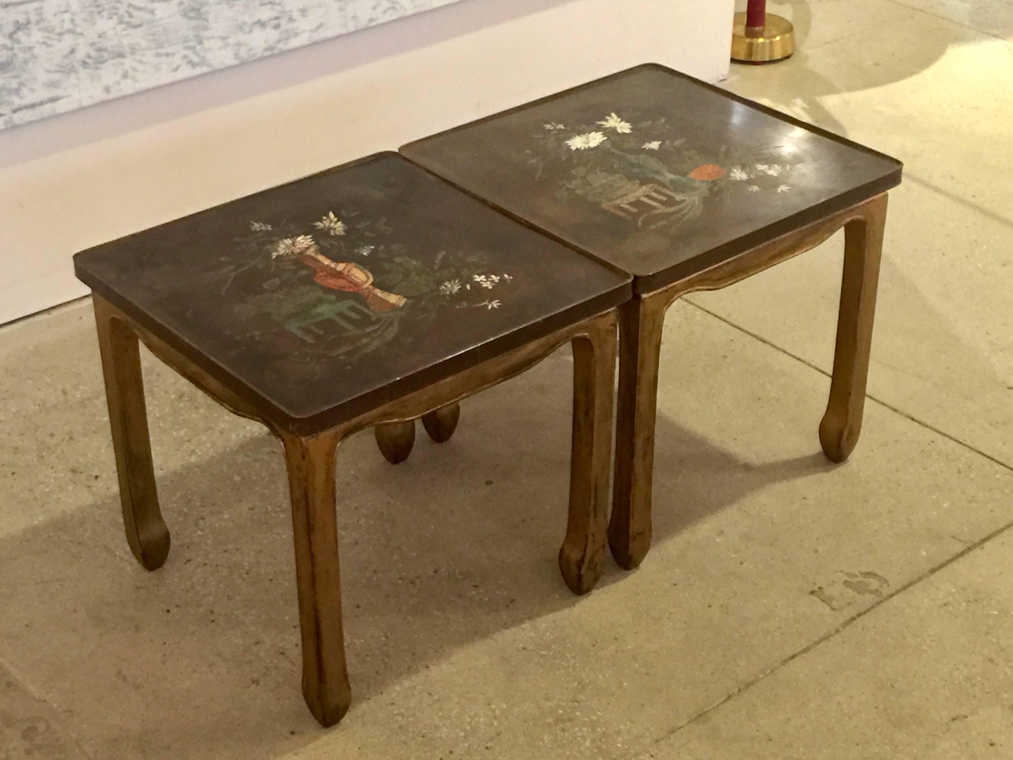 Hollywood Regency Pair of Philip and Kelvin LaVerne Tables
