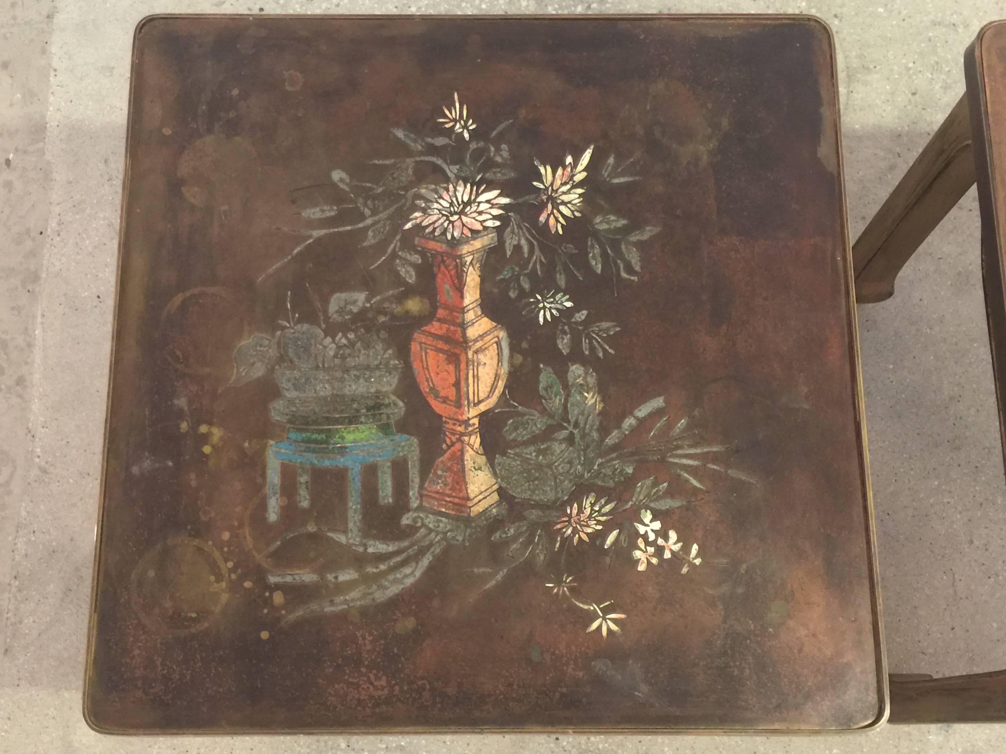 Pair of Philip and Kelvin LaVerne Tables In Good Condition In North Miami, FL