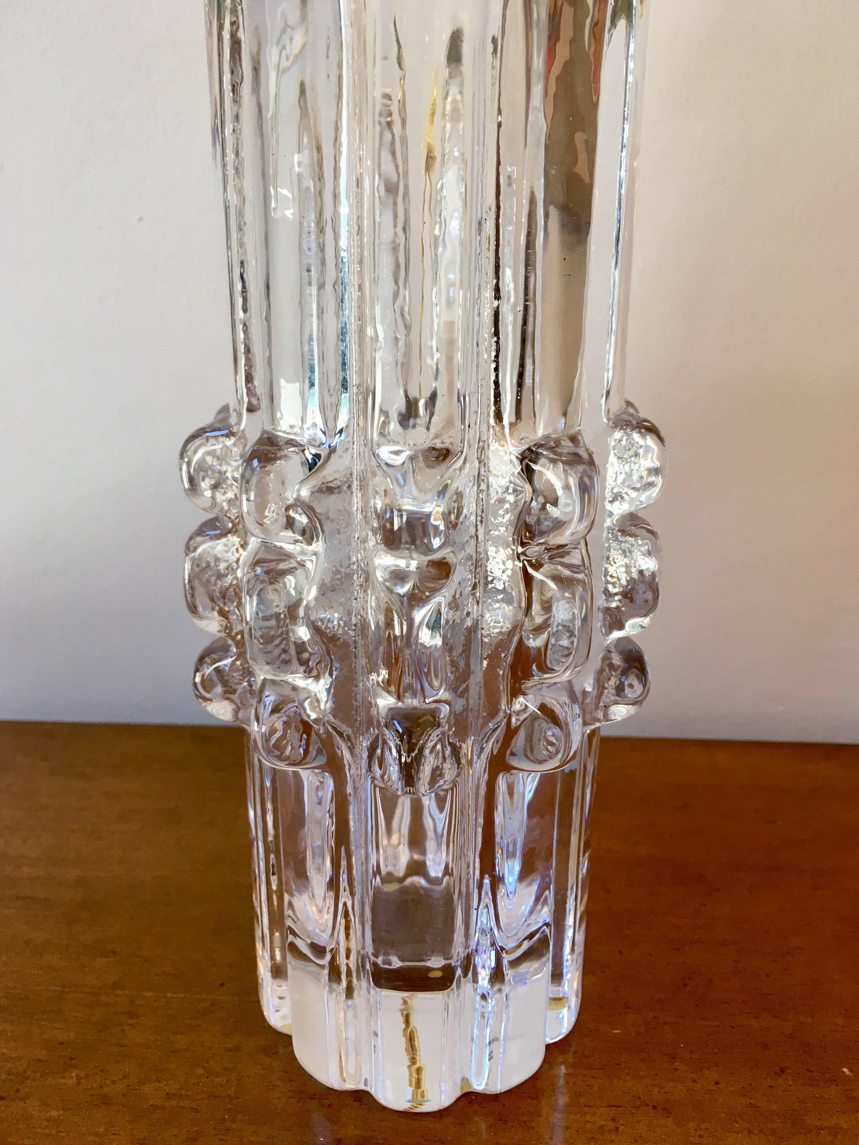 Mid-Century Modern Pair of Swedish Bengt Edenfalk Glass 1960s Table Lamps