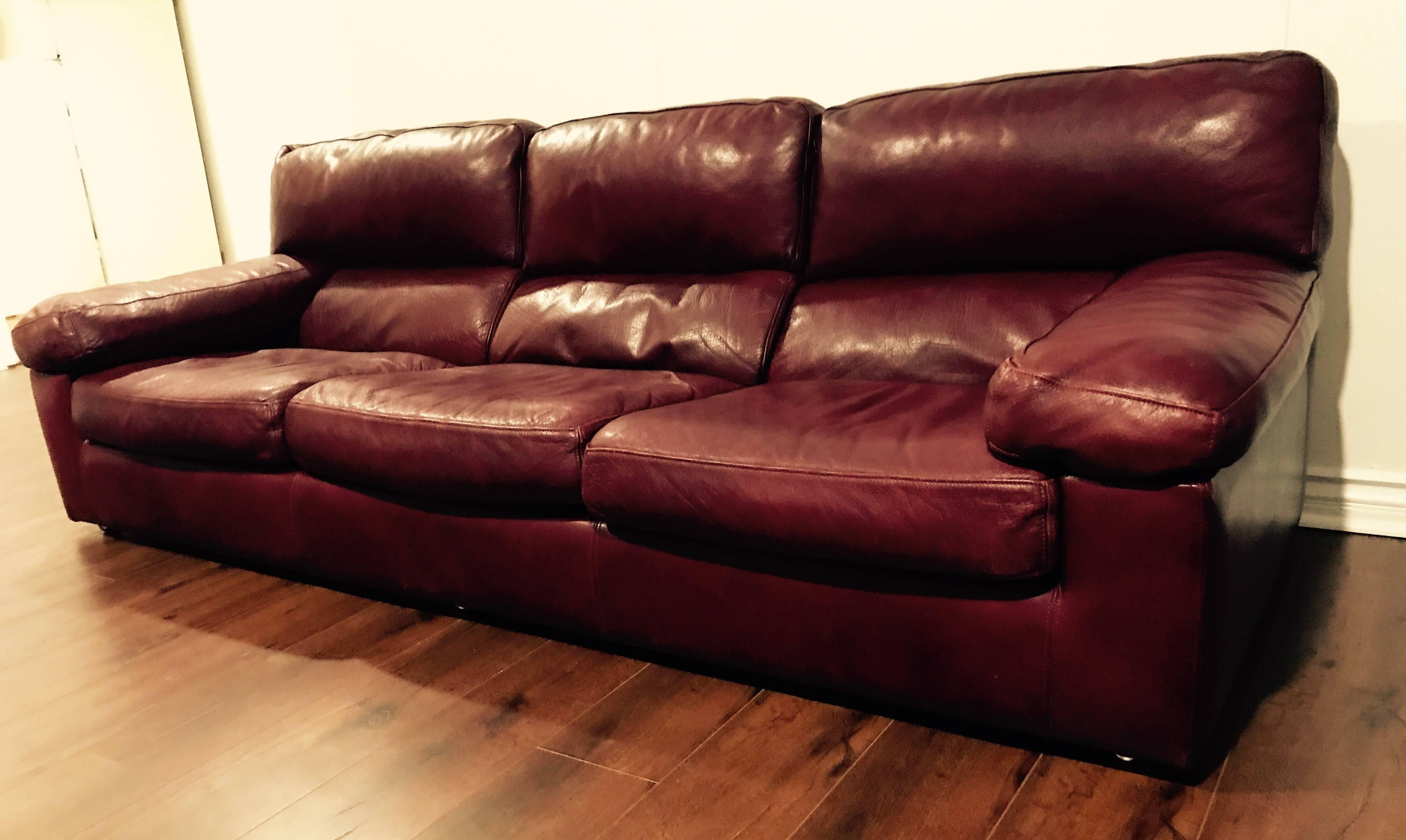 Late 20th Century Roche Bobois, 1980s Leather Sofa