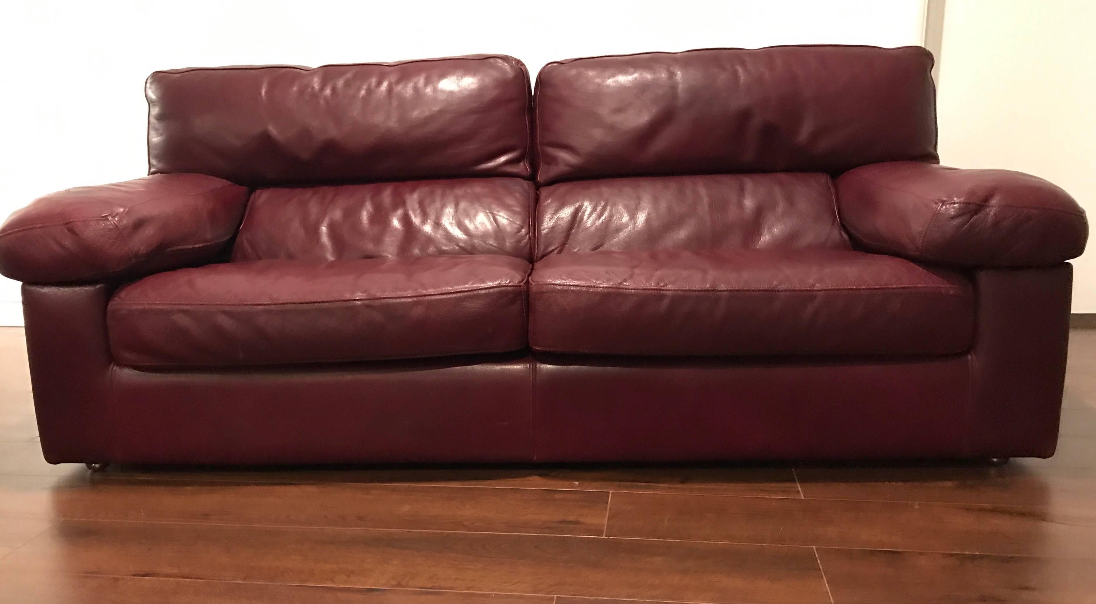 roche bobois leather sofa