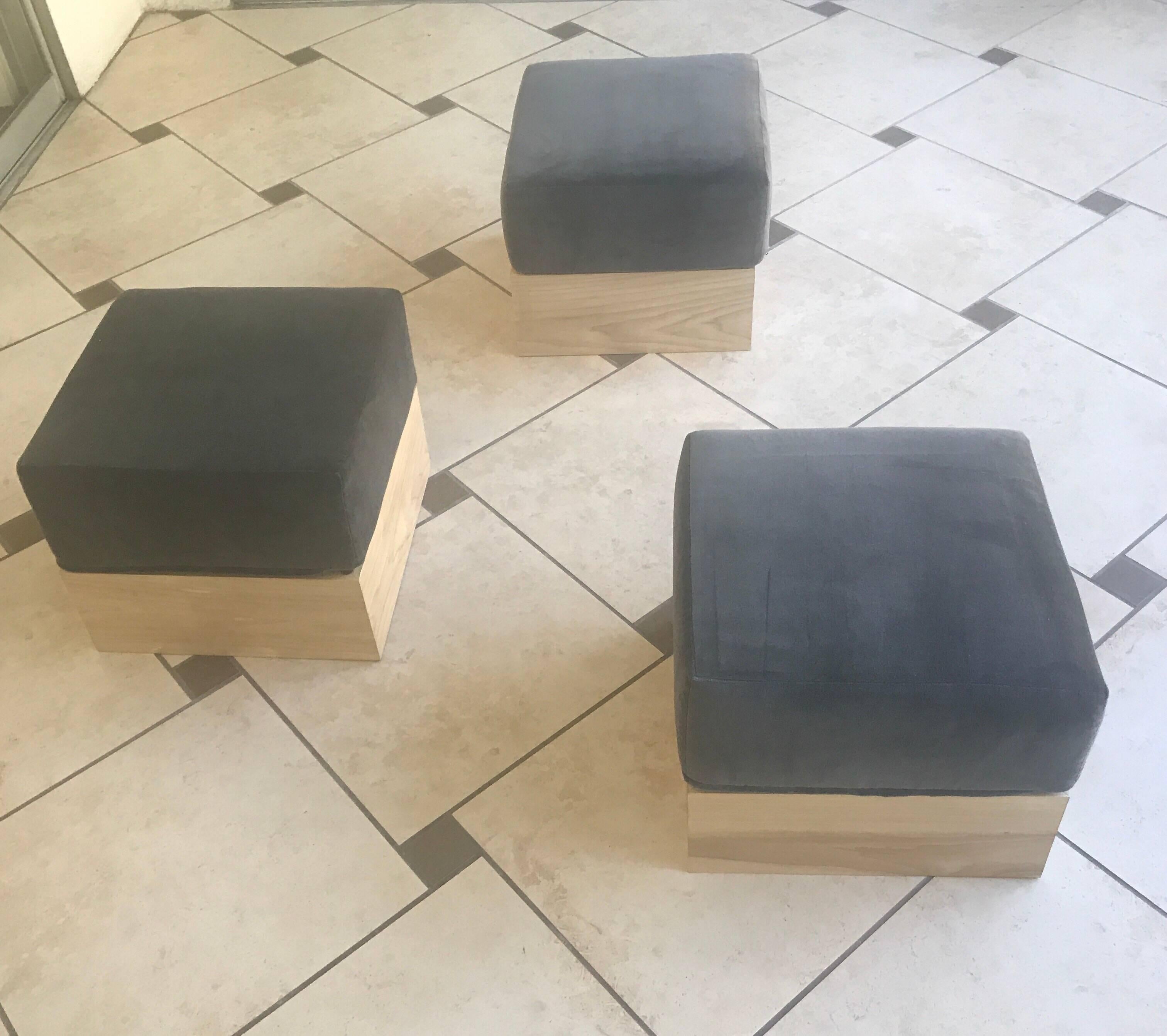 Haas Brothers  Set of  Three Modernist Ottomans 3