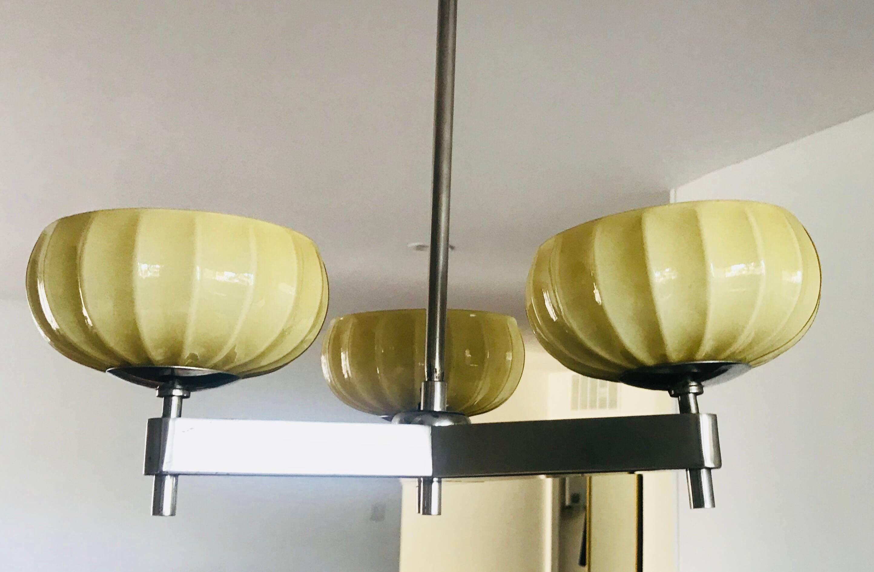 Zukov Czech Bauhaus Cubist Deco Pendant Chandelier For Sale 3