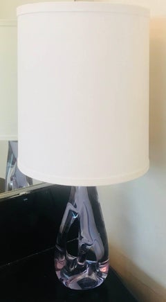 Sevres French 1960s Lavender Crystal Table Lamp