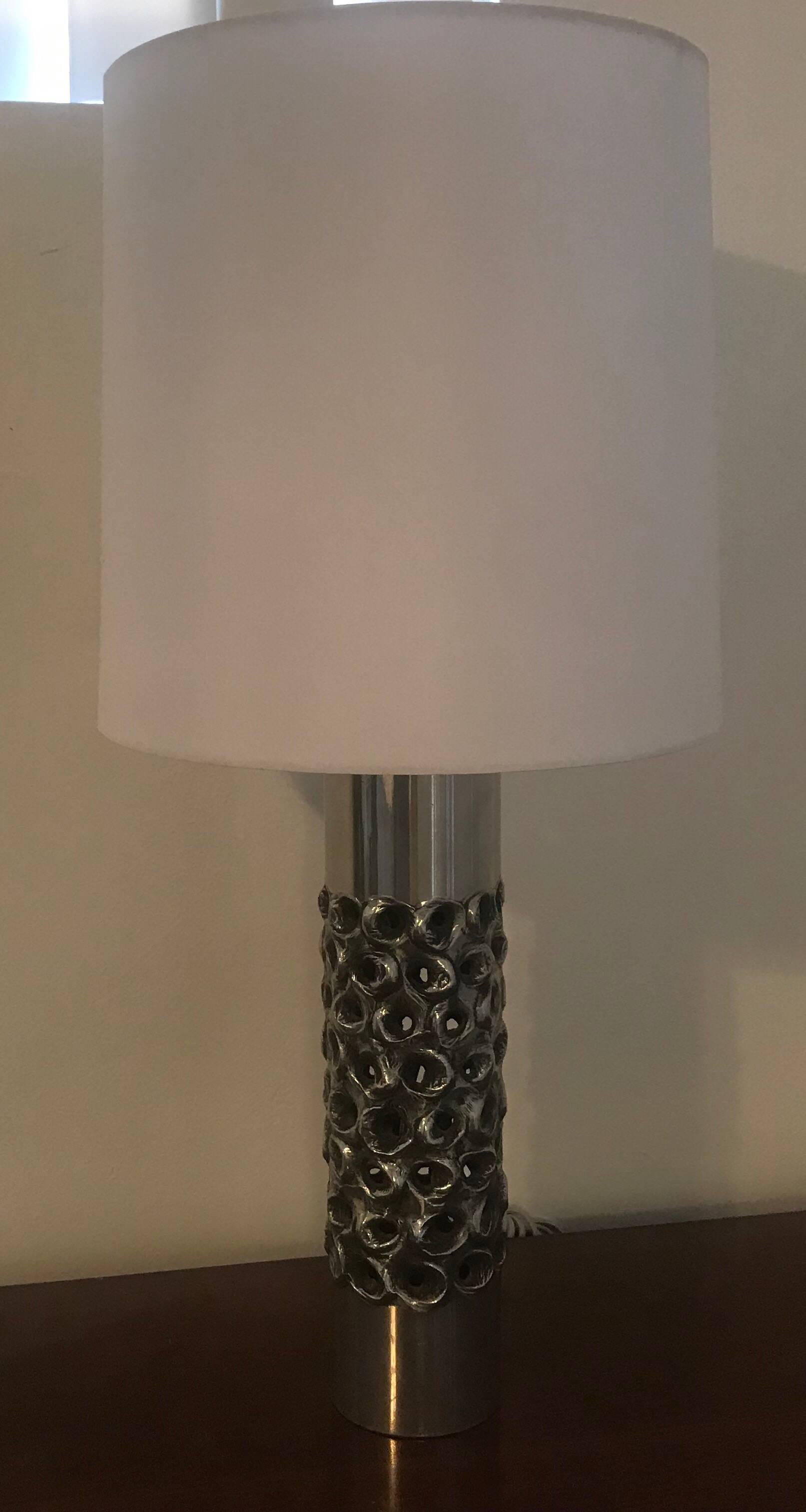 Chrome Lampe de bureau belge W. Luyckx Aluclair des années 1970 en vente