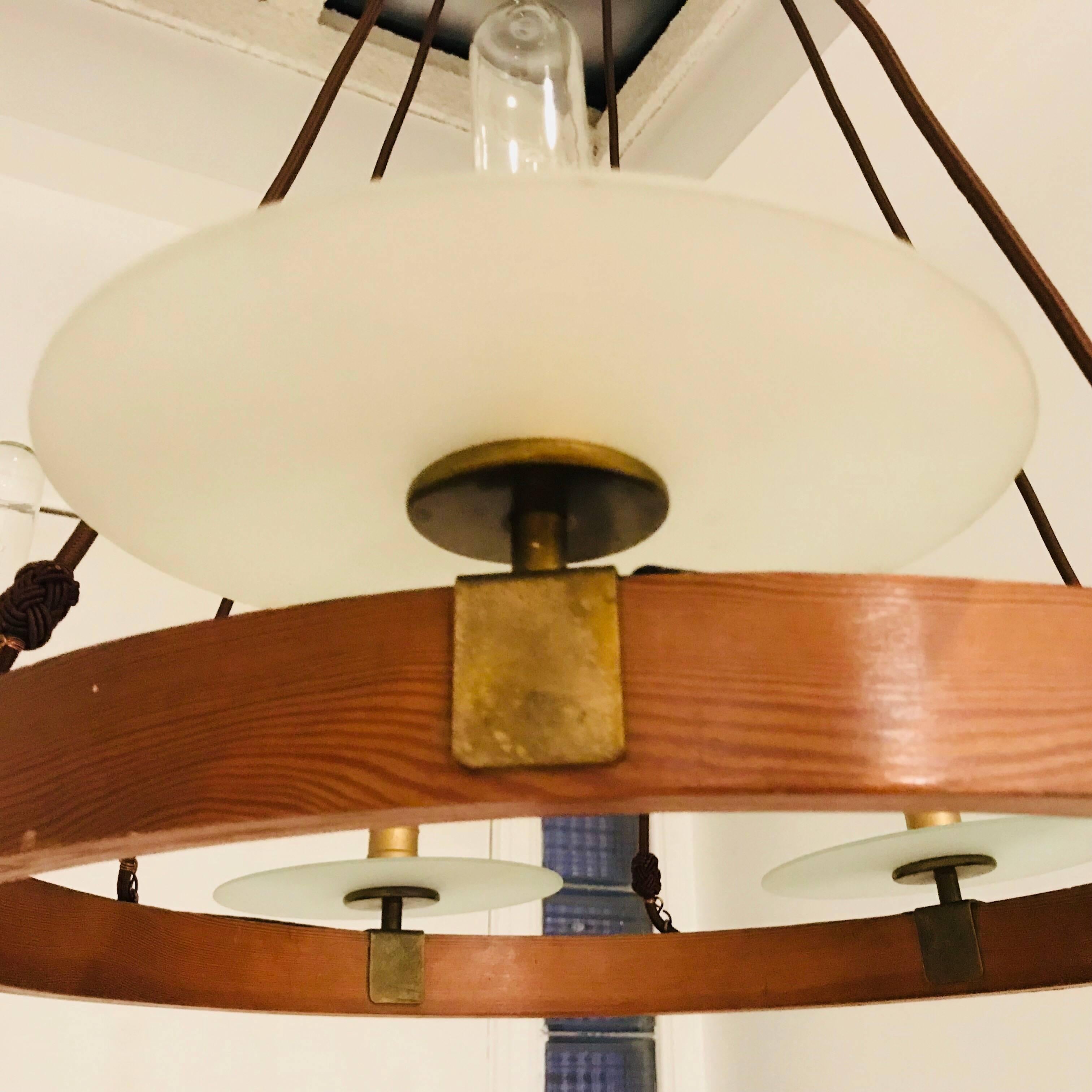 Viennese Brasserie Seccionist Bauhaus Chandelier In Excellent Condition For Sale In New York, NY