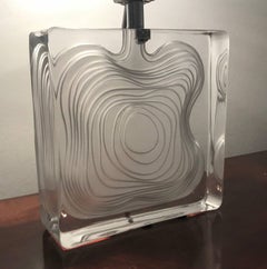 Daum Lynx French Crystal 1970s Table Lamp Jean Pierre Demarchi Midcentury