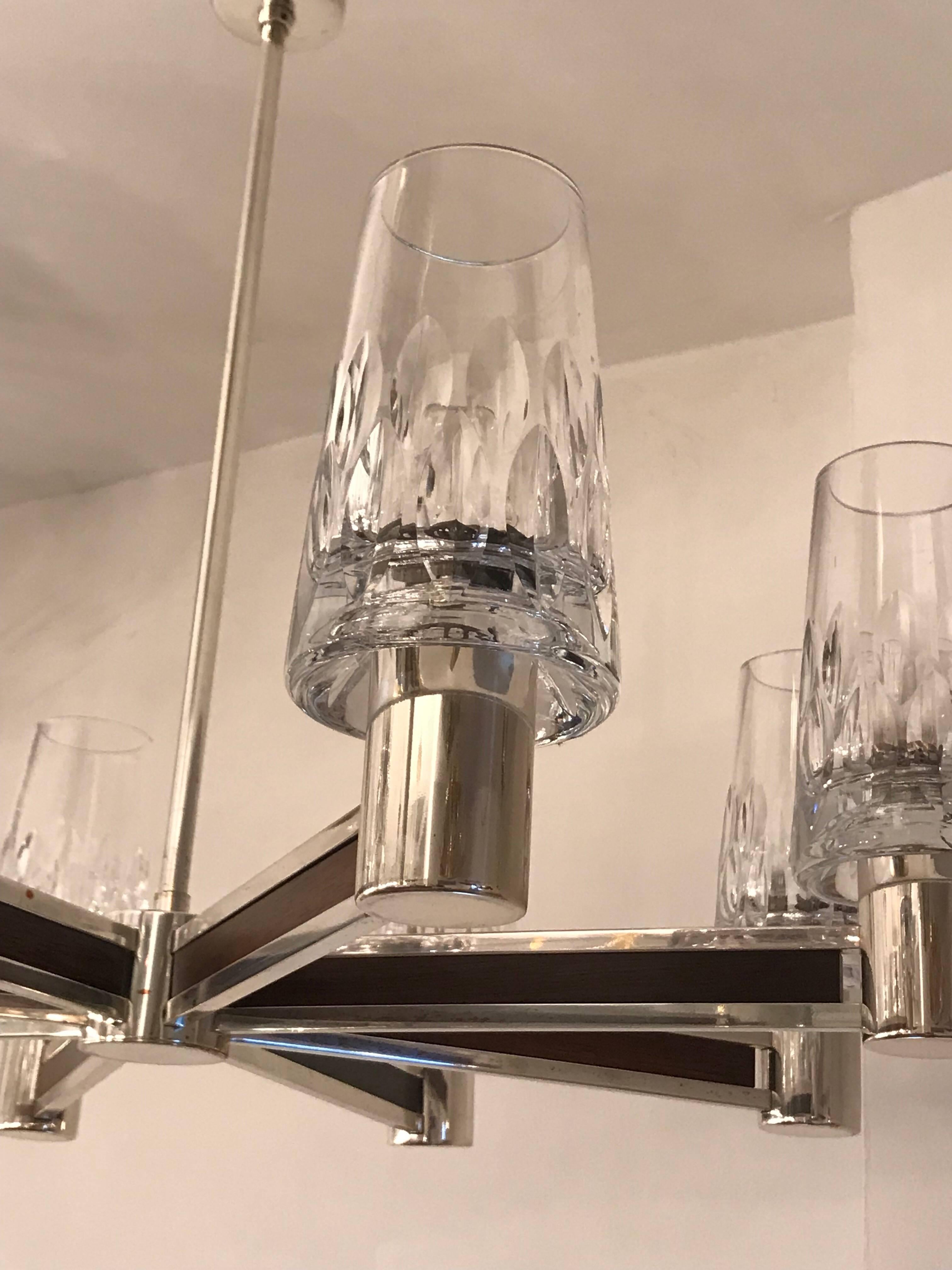 Lampadario di cristallo tedesco in stile alto, anni '70 in vendita 1