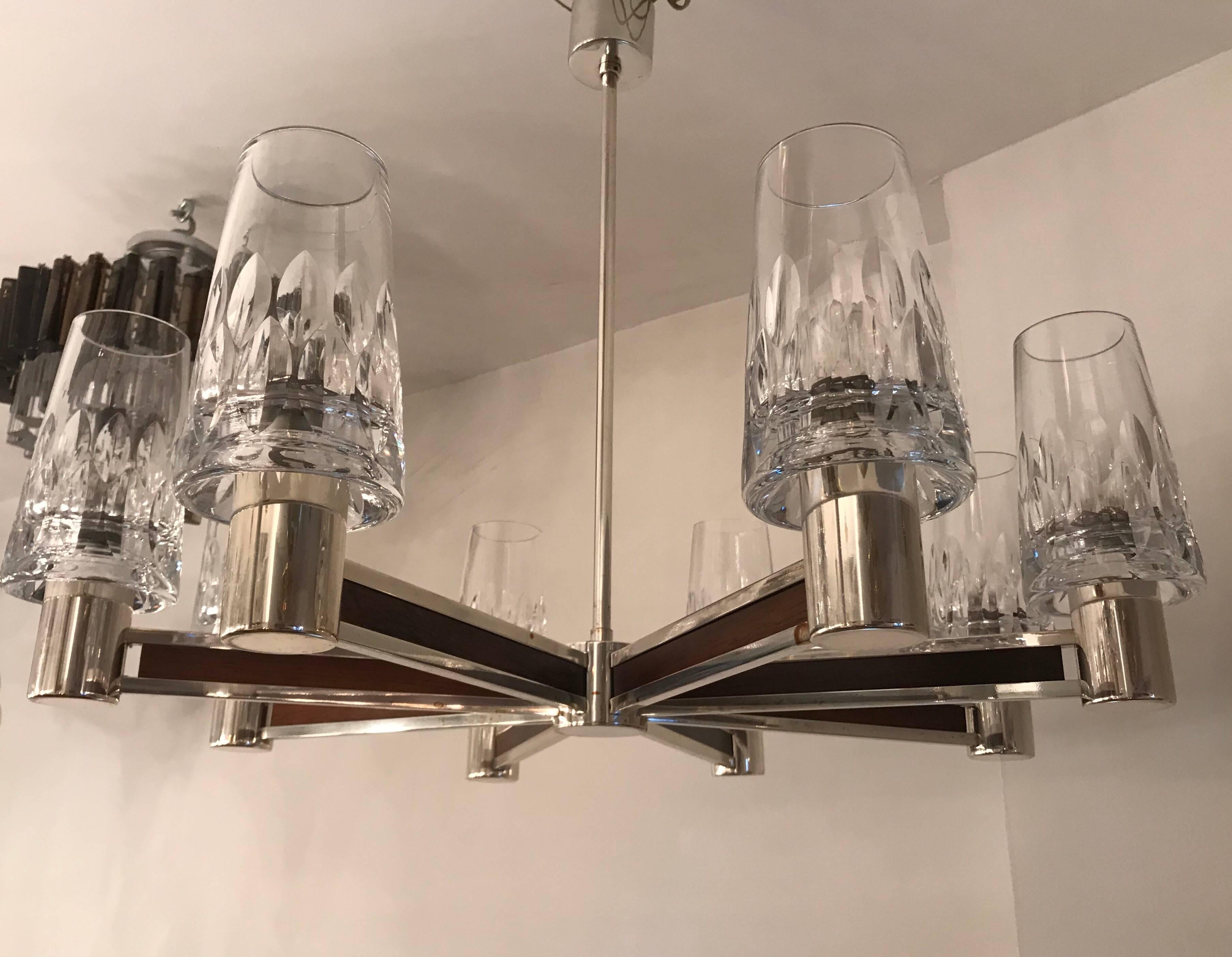 Lampadario di cristallo tedesco in stile alto, anni '70 in vendita 2