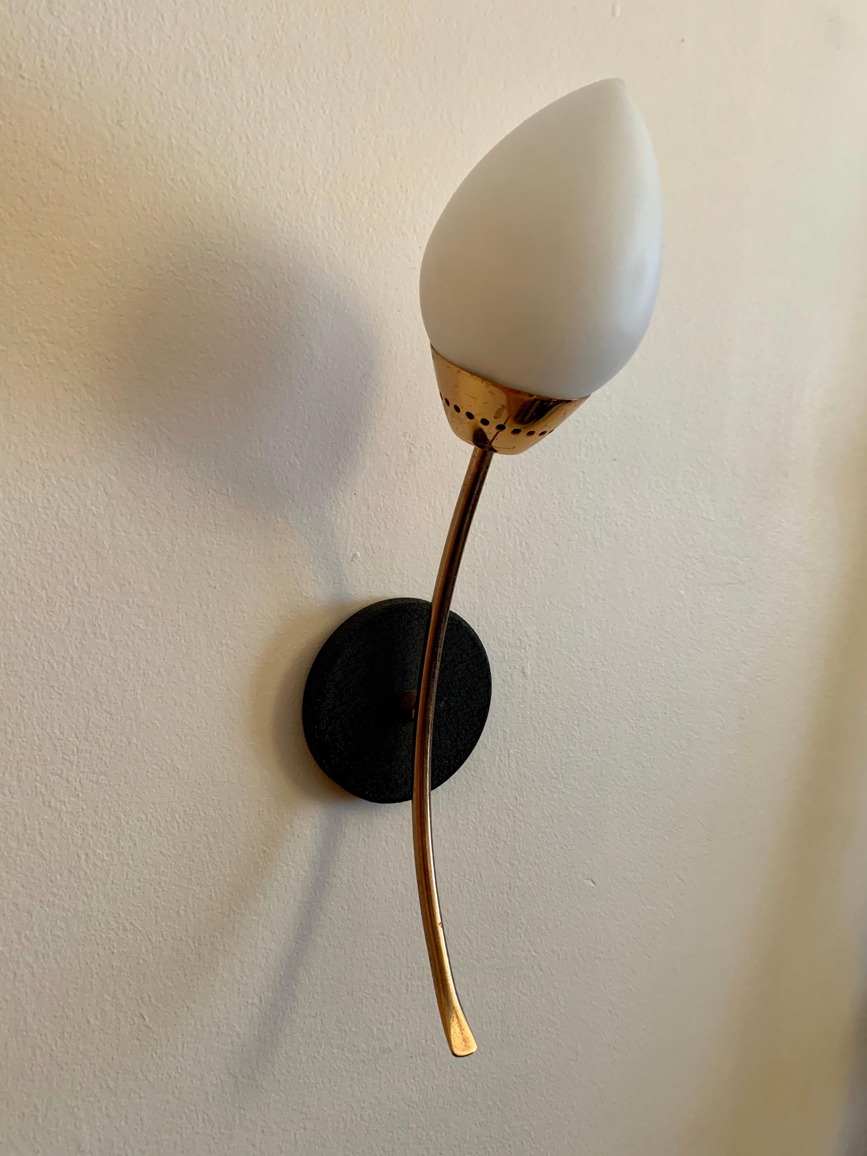 Pair of French Moderne Rose Gold Sconces 1