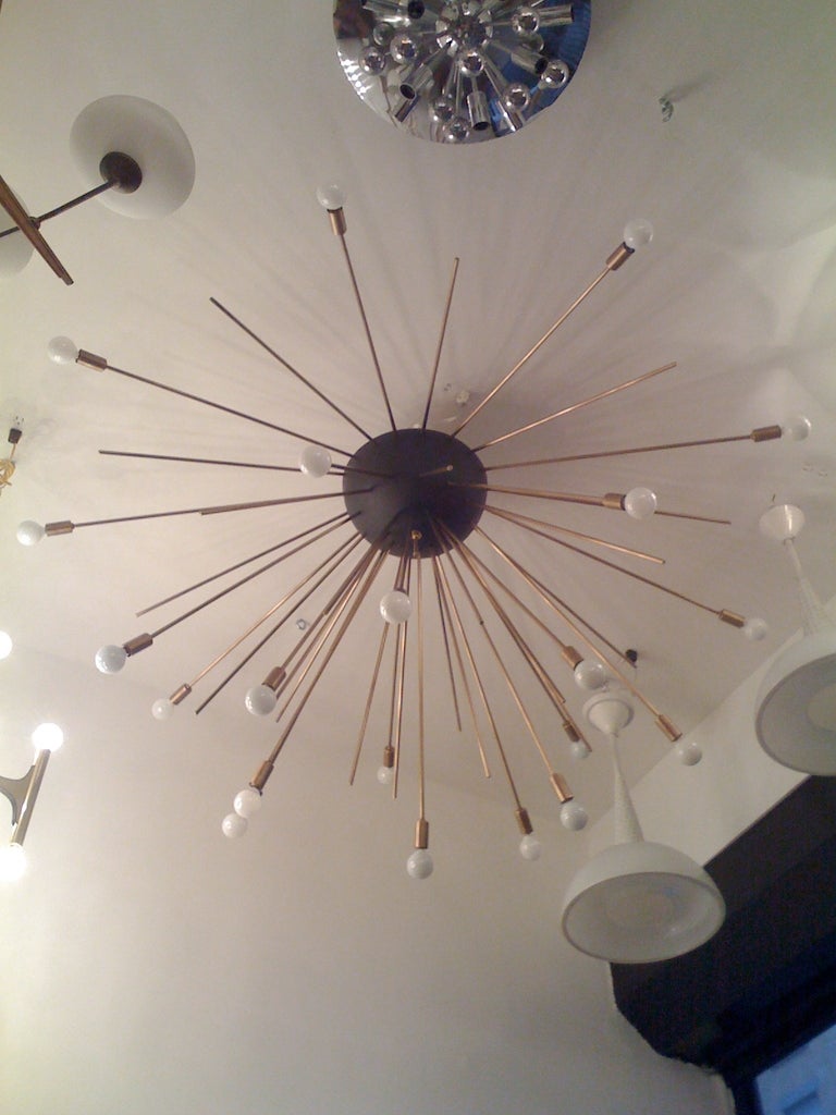 Mid-Century Modern Grand Sputnik Flush Ceiling Chandelier For Sale