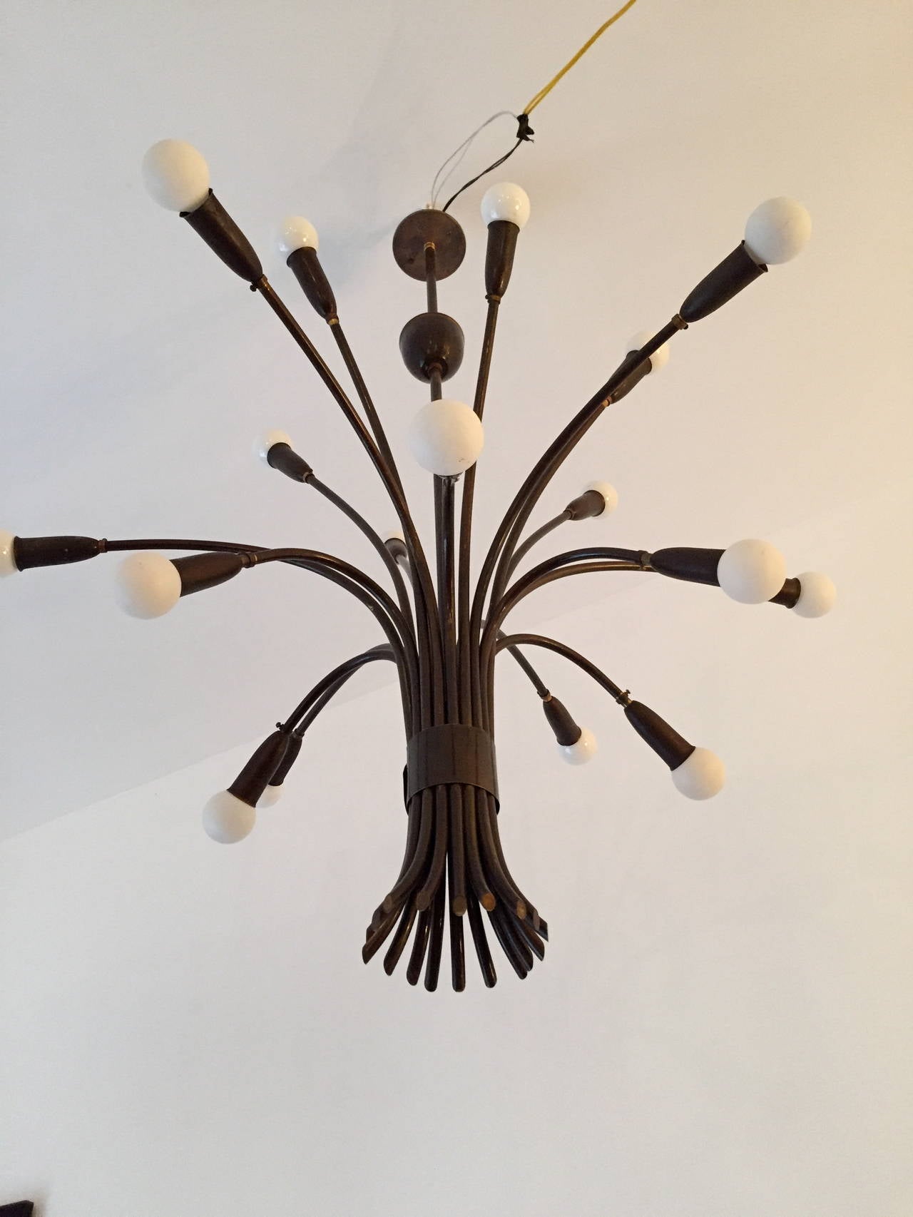 Mid-20th Century Pair of Italian 1950s Bouquet Sputnik’s by Lumi For Sale