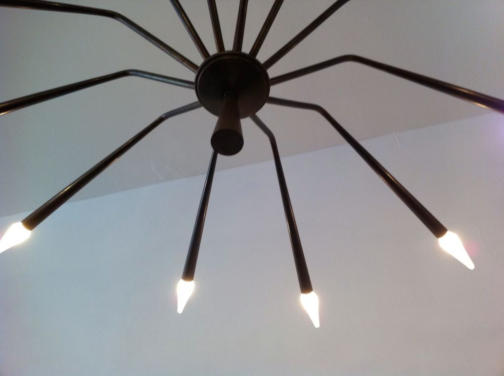 Mid-Century Modern Oscar Torlasco Futurist Chandelier For Sale