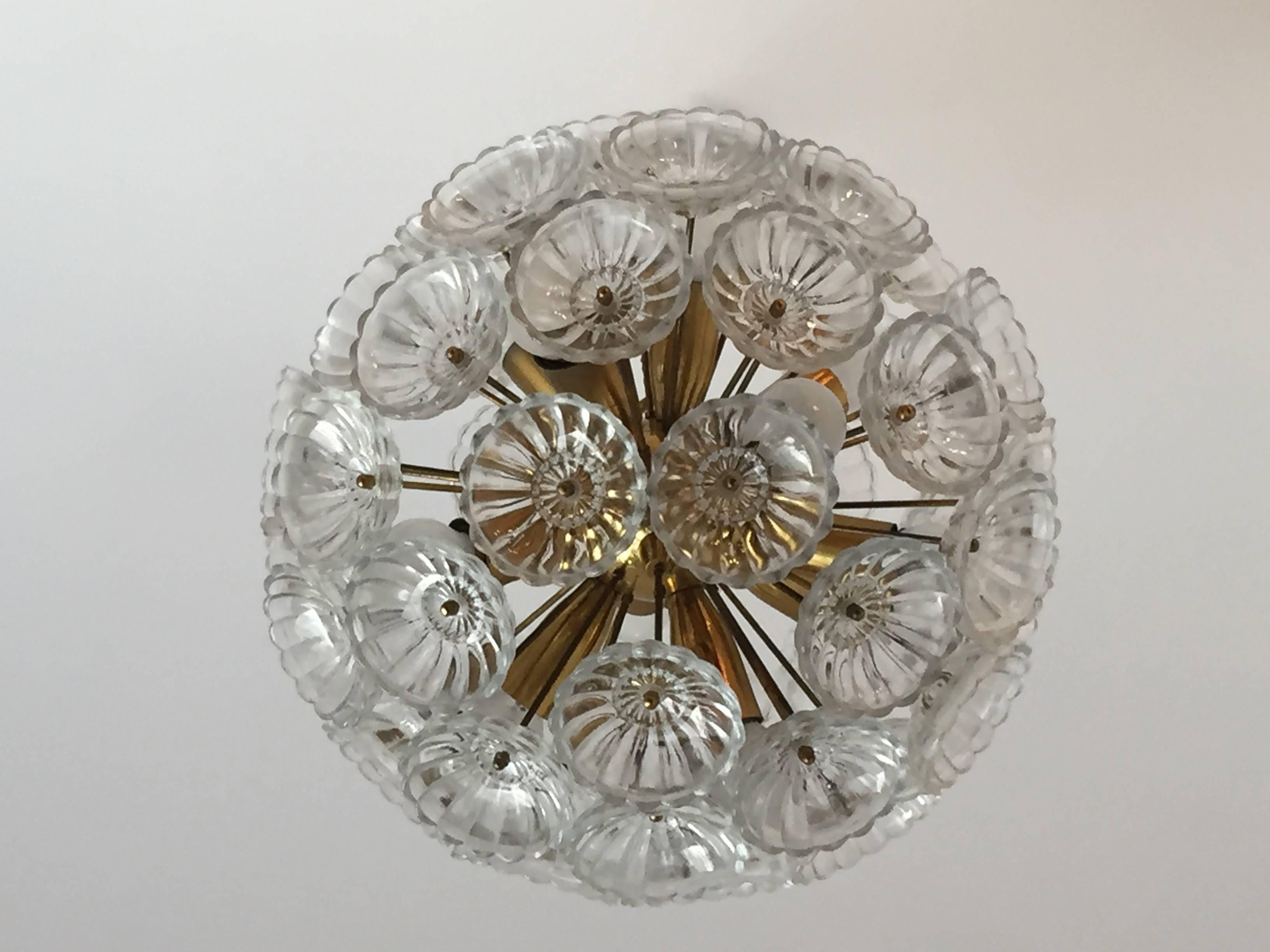 Mid-Century Modern Austrian Glass Dandelion Pendant
