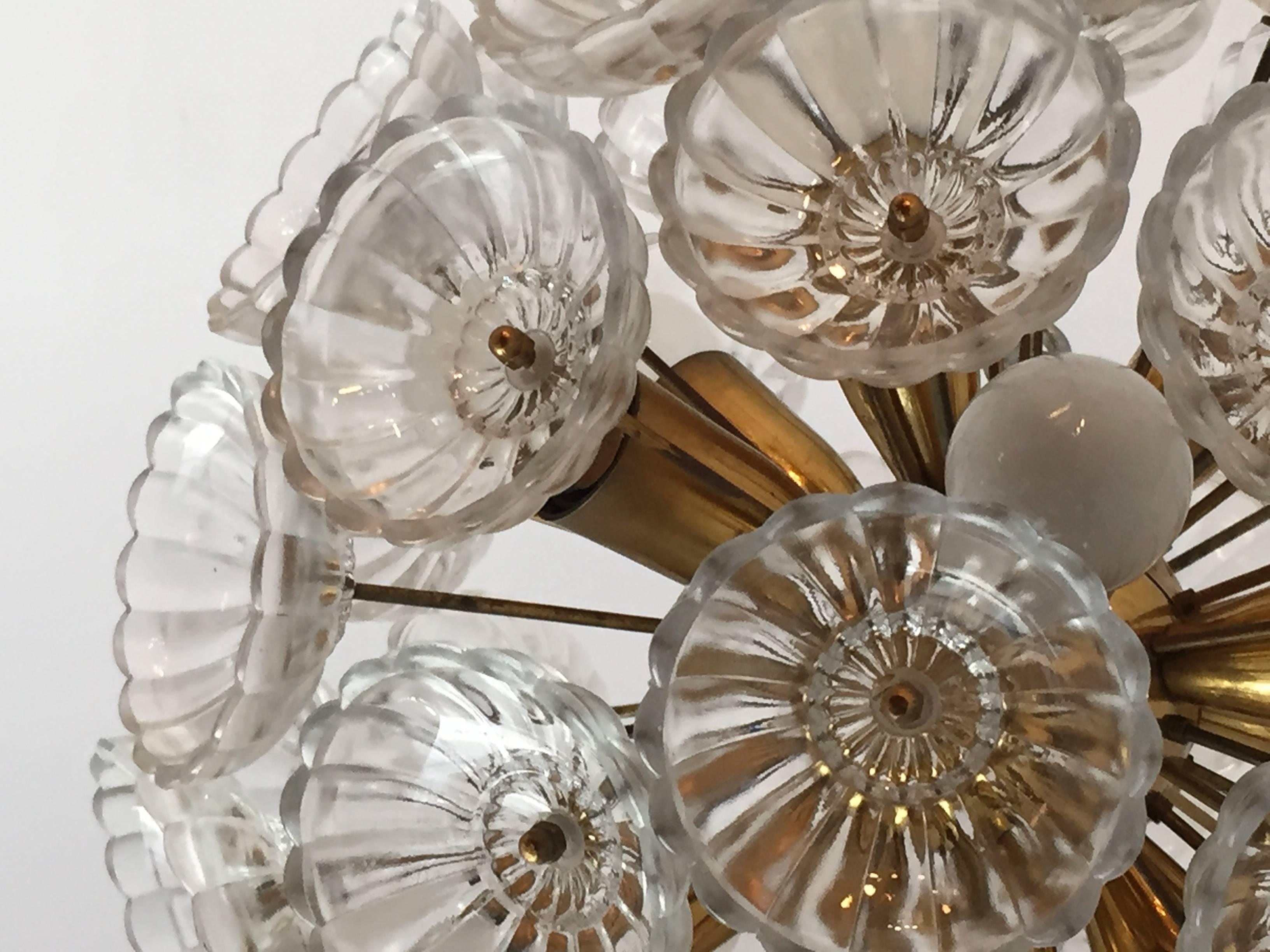 Mid-20th Century Austrian Glass Dandelion Pendant
