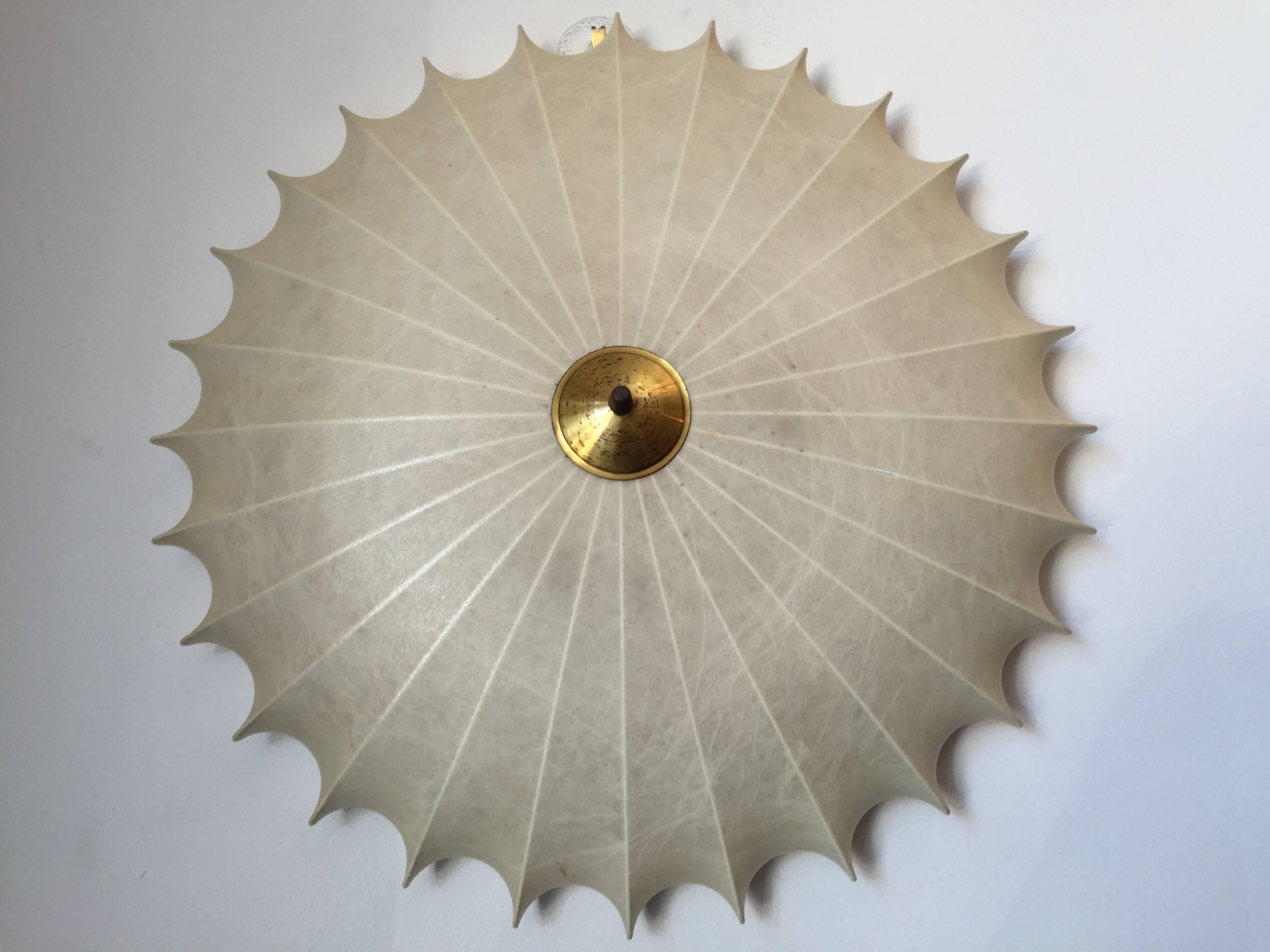 Brass Achille Castiglioni Italian 1960s Flush Ceiling Light