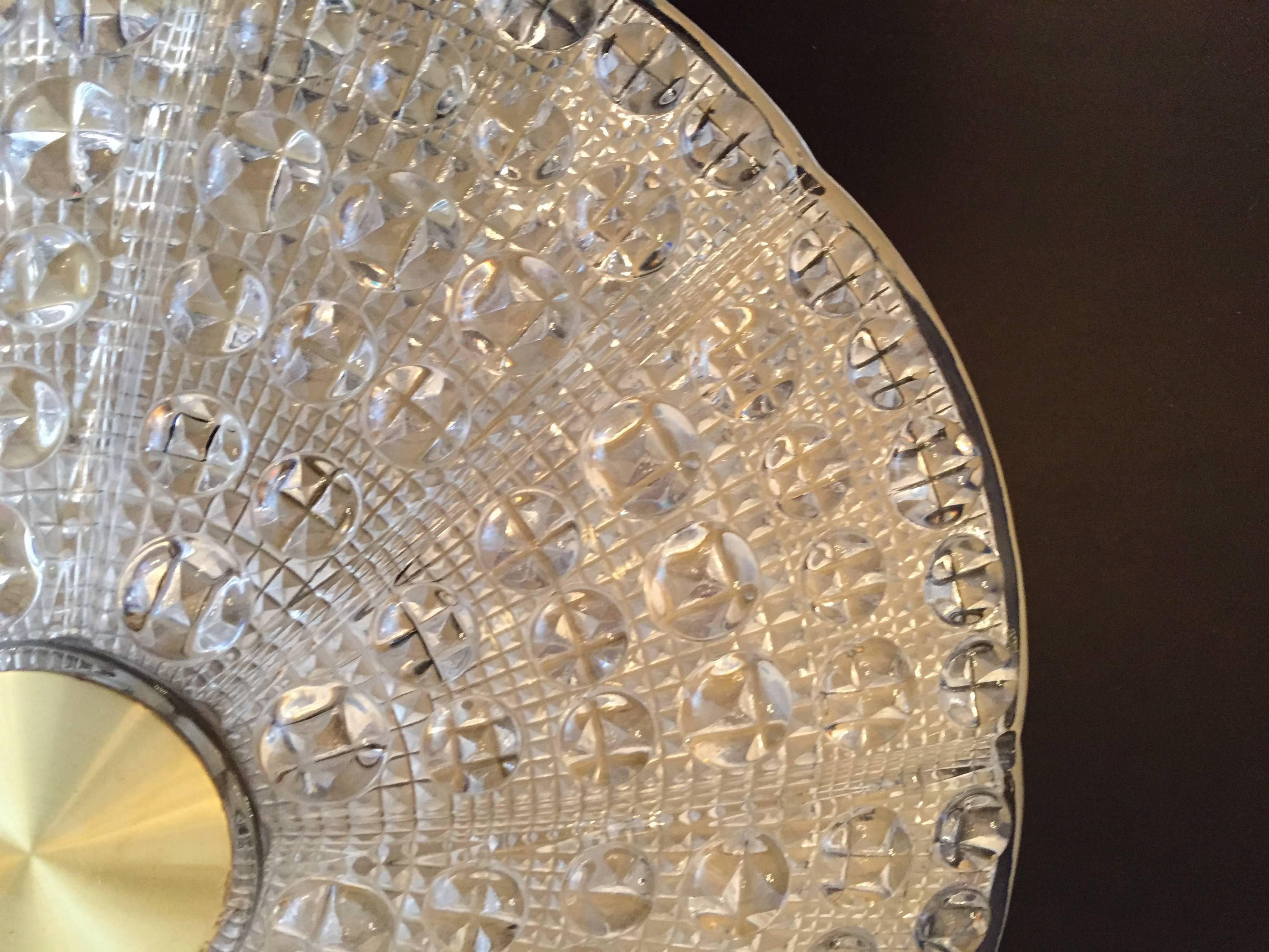 Art Glass Carl Fagerlund Orrefors Swedish Glass Flush Ceiling Light