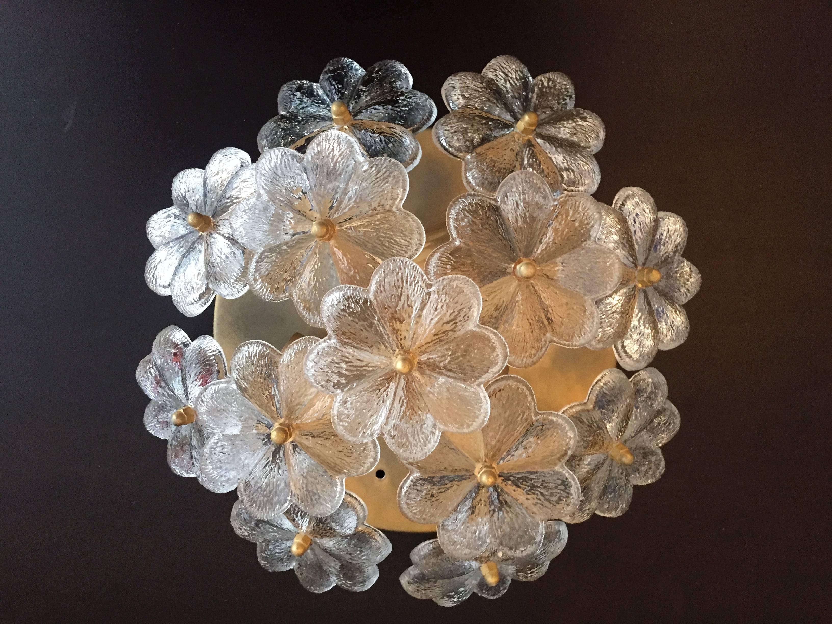 Mid-Century Modern Palme Glass Austrian 1950s Flush Light