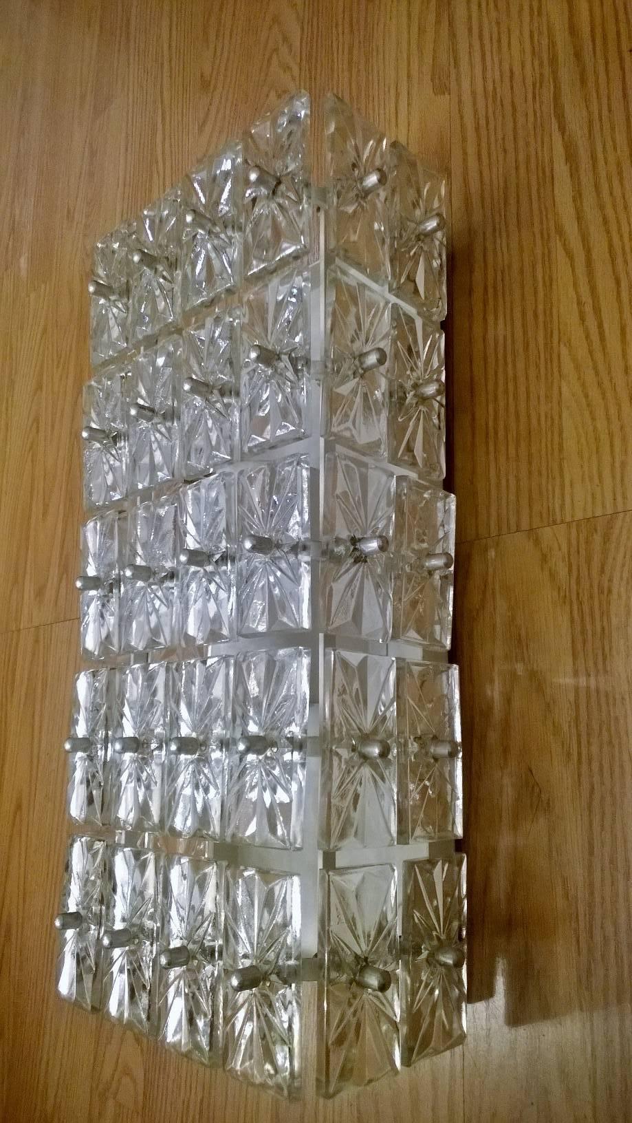 Large Pair of Austrian Crystal Kinkeldey Wall Lights For Sale 1