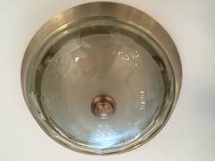 Italian Crystal Mid-Century Modern Flush Ceiling Light  Oscar Torlasco for Lumi