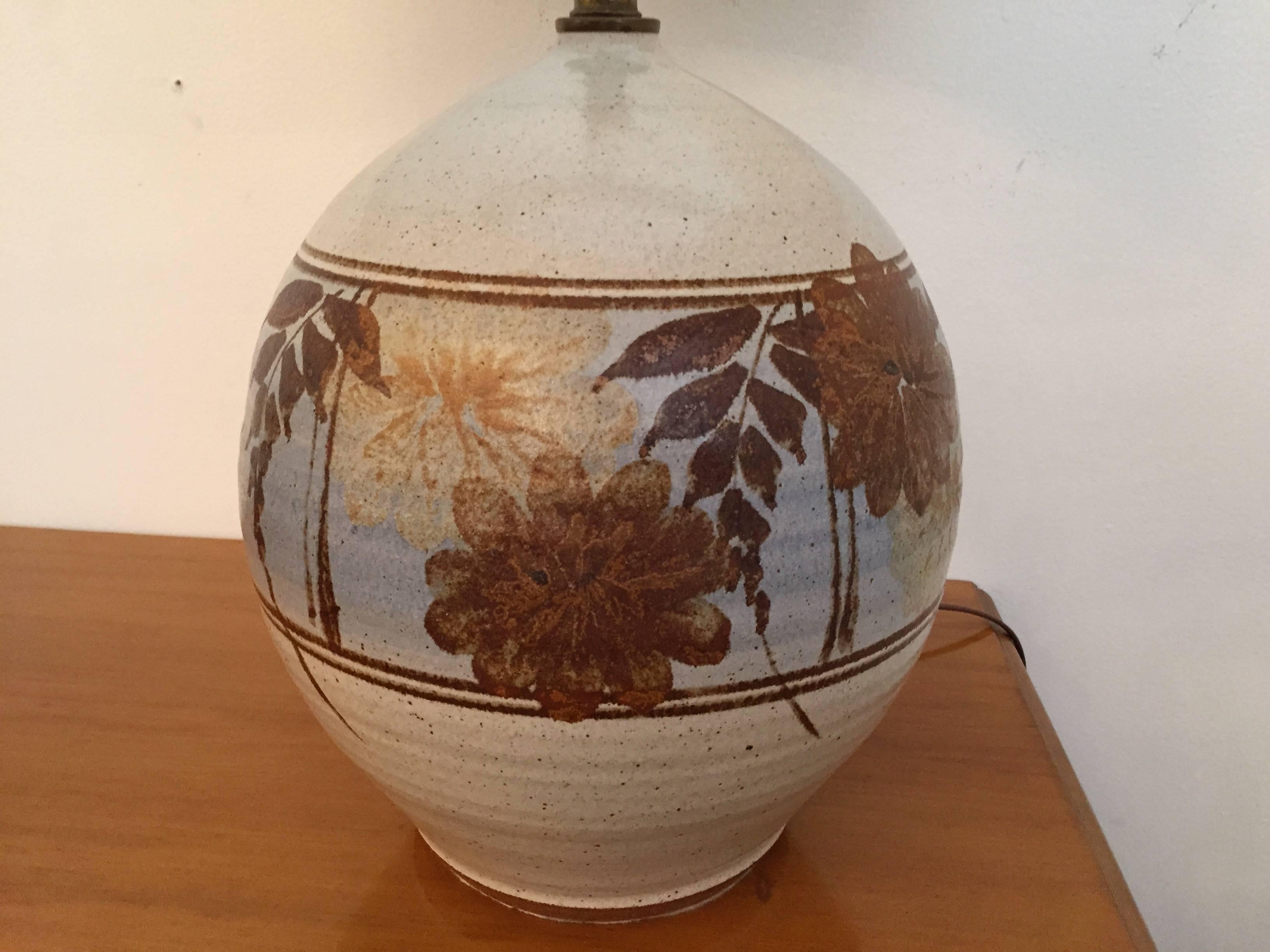 Mid-Century Modern Pair of California Art Pottery 1970s Table Lamps