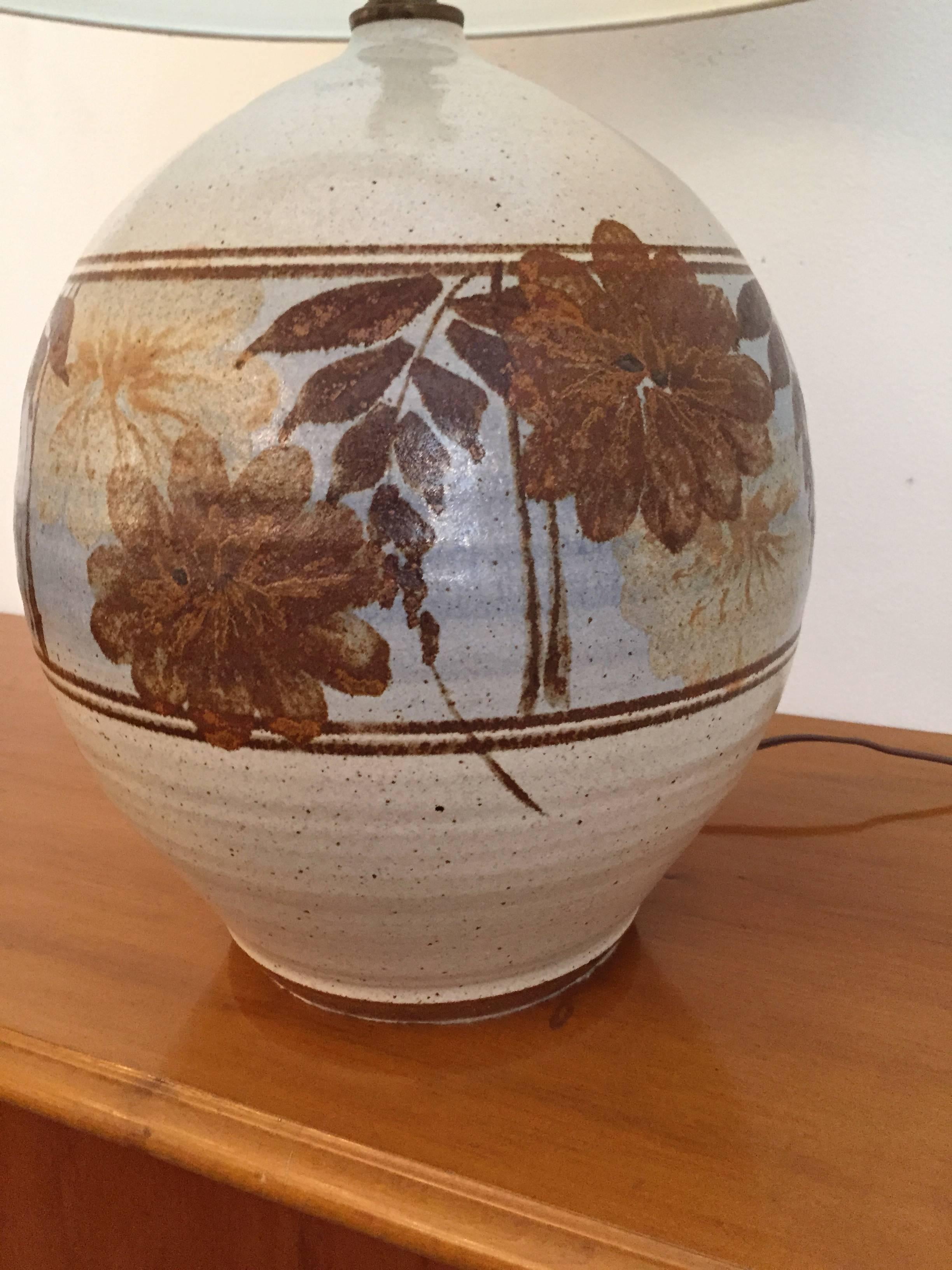 American Pair of California Art Pottery 1970s Table Lamps