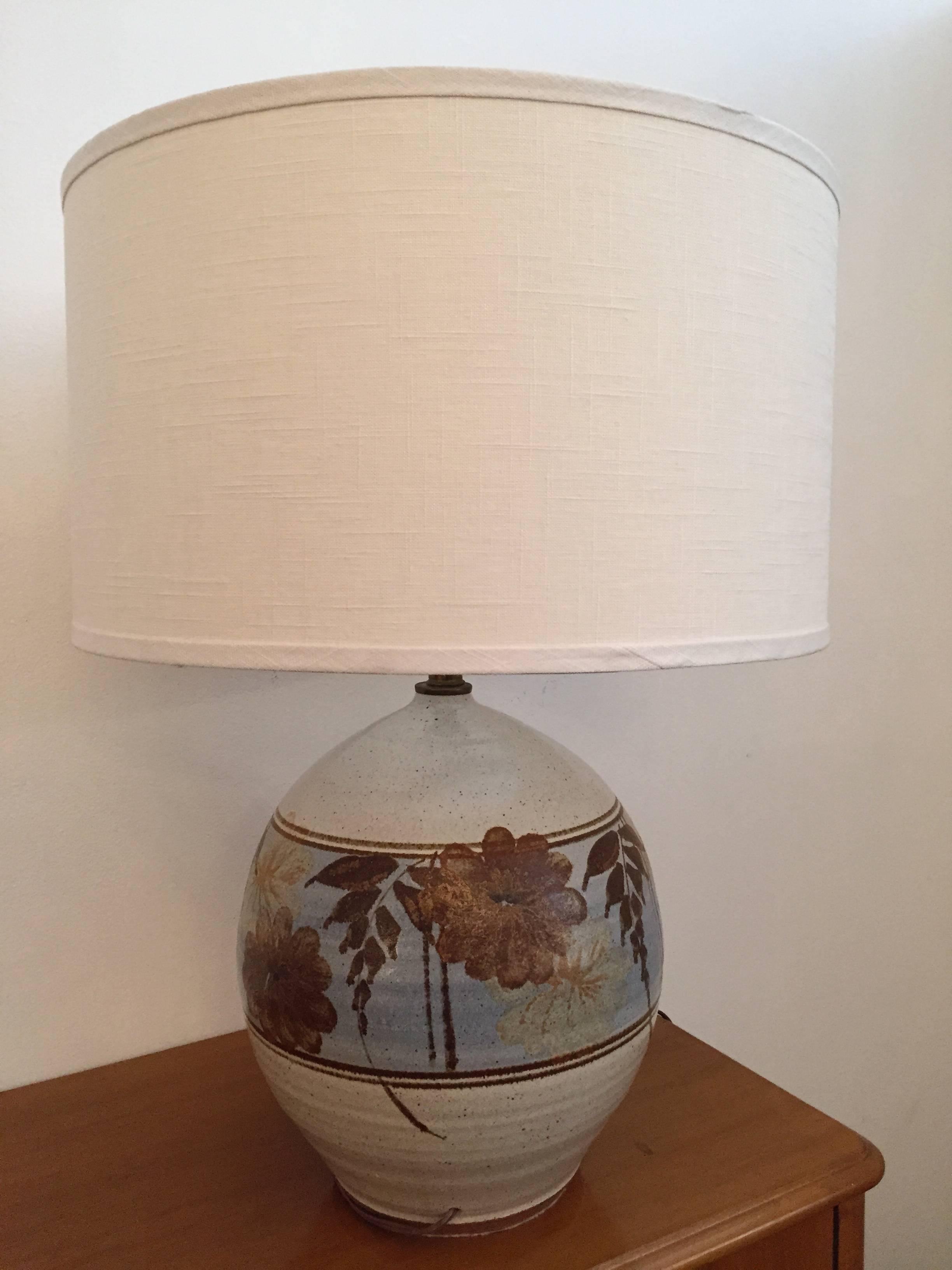 Pair of California Art Pottery 1970s Table Lamps In Excellent Condition In New York, NY