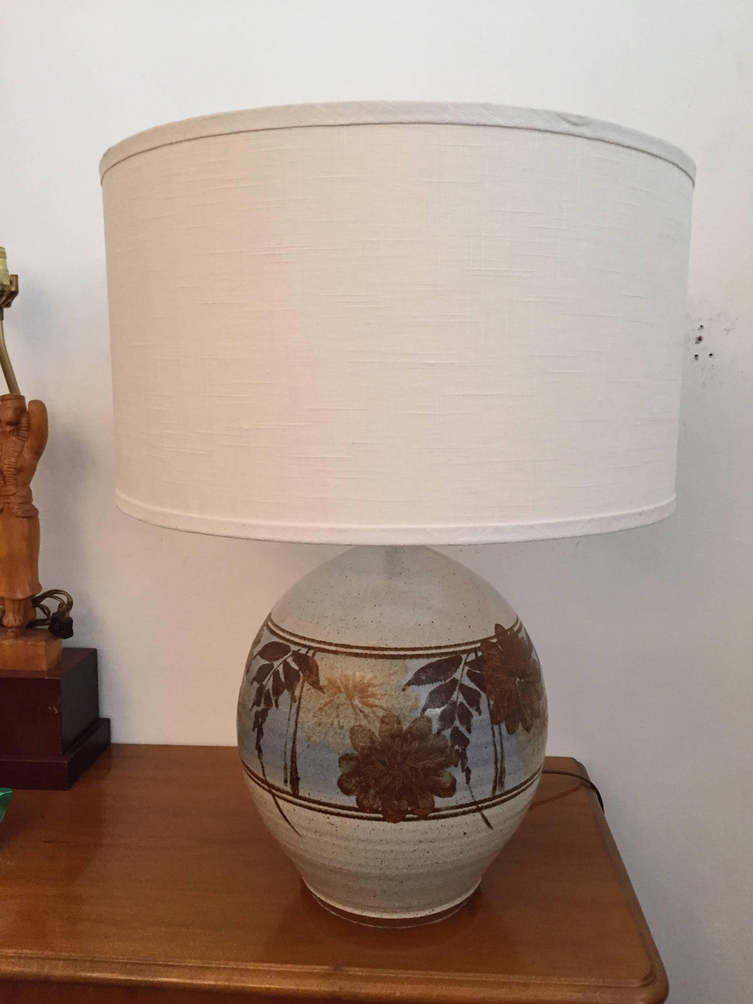 Late 20th Century Pair of California Art Pottery 1970s Table Lamps