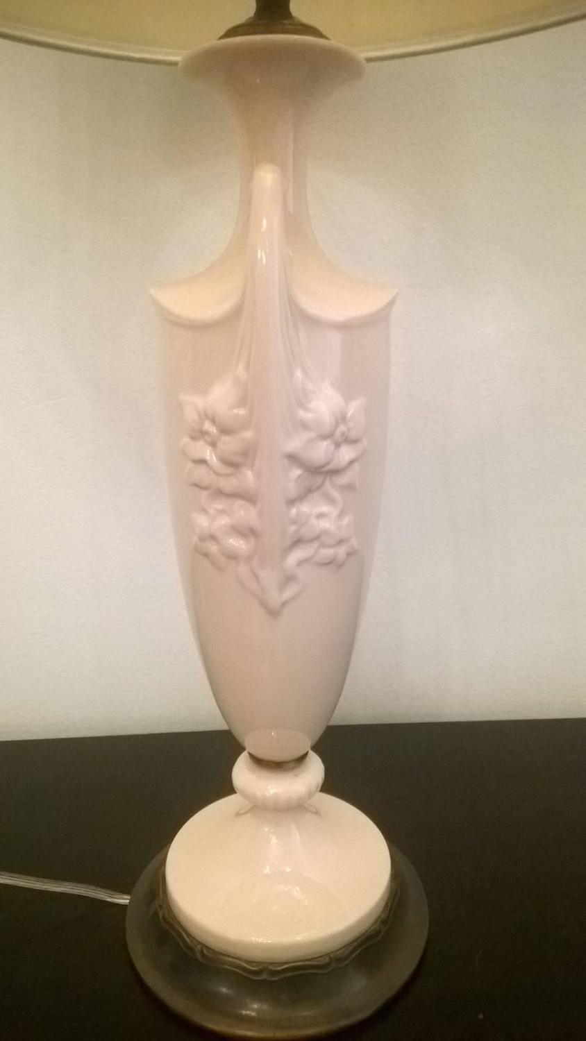 Pair of 1930 Art Deco Lenox China Table Lamps For Sale at