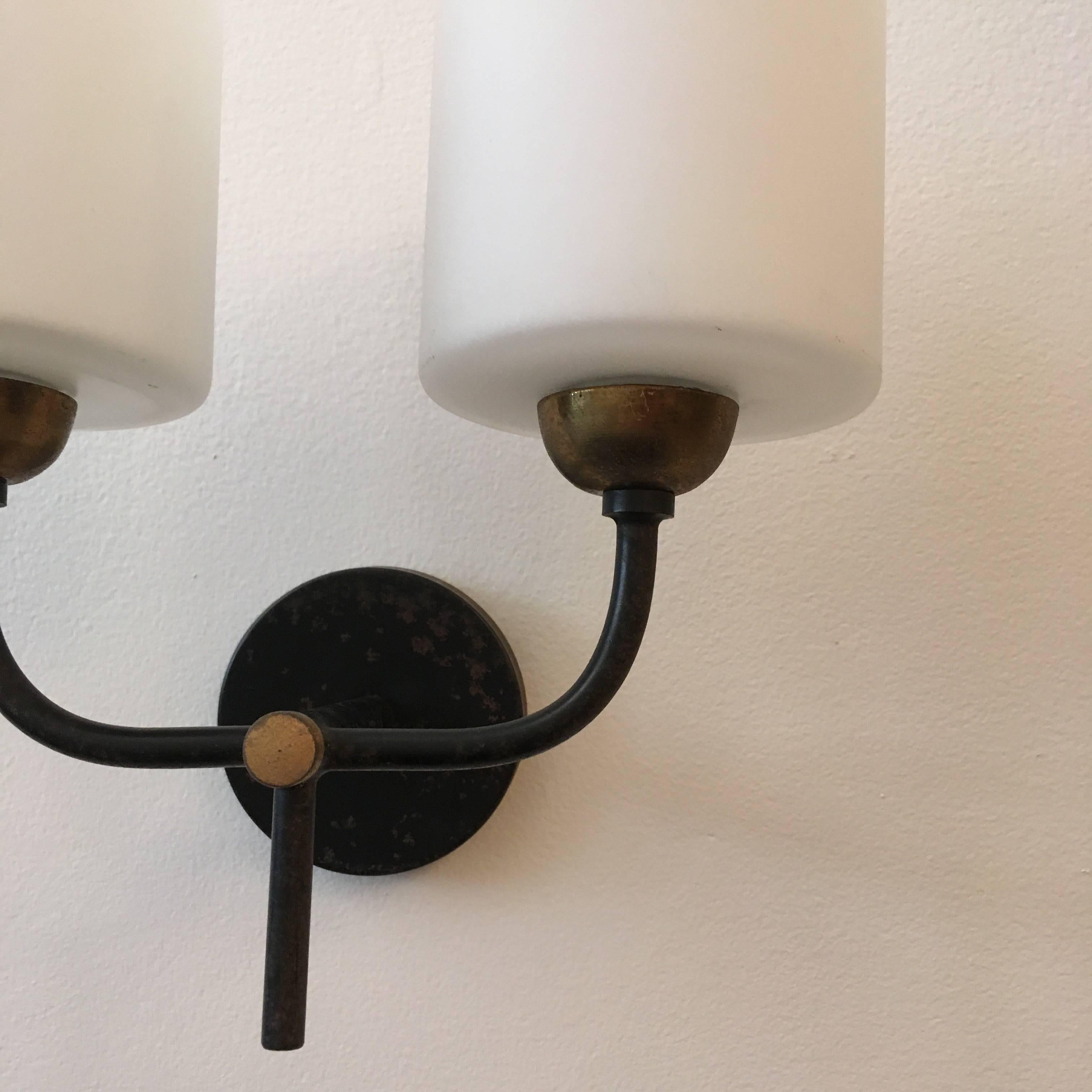 Mid-20th Century Pair of French Arlus 1960s Wall Lights