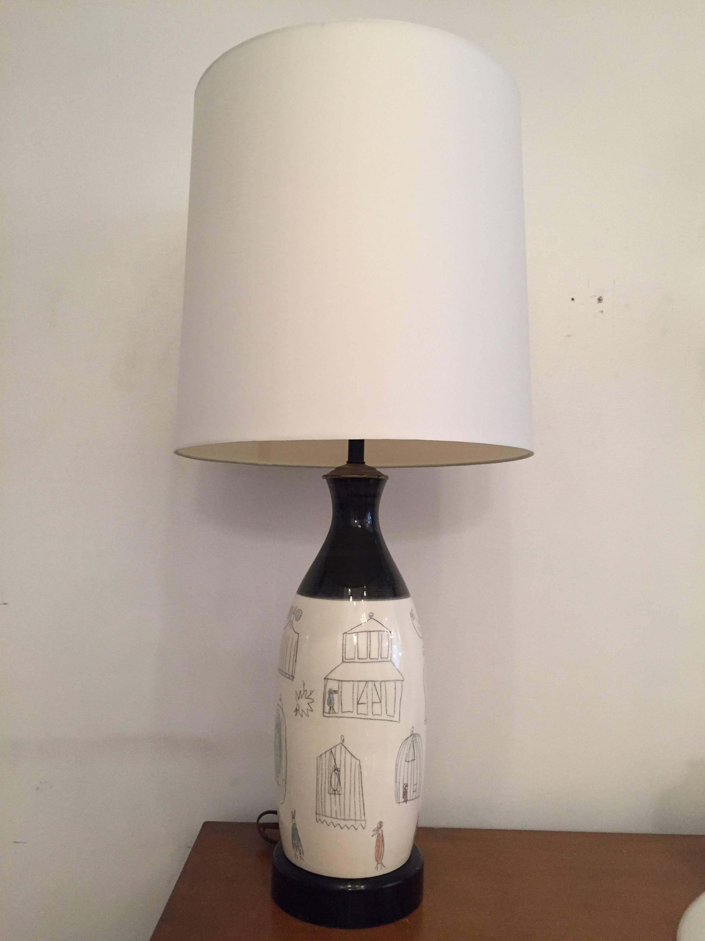 Pair of French 1960s Pottery Table Lamps 1