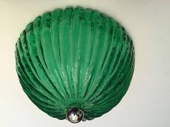 Set of Three Barovier Murano 1960s Glass Flush Ceiling Lights