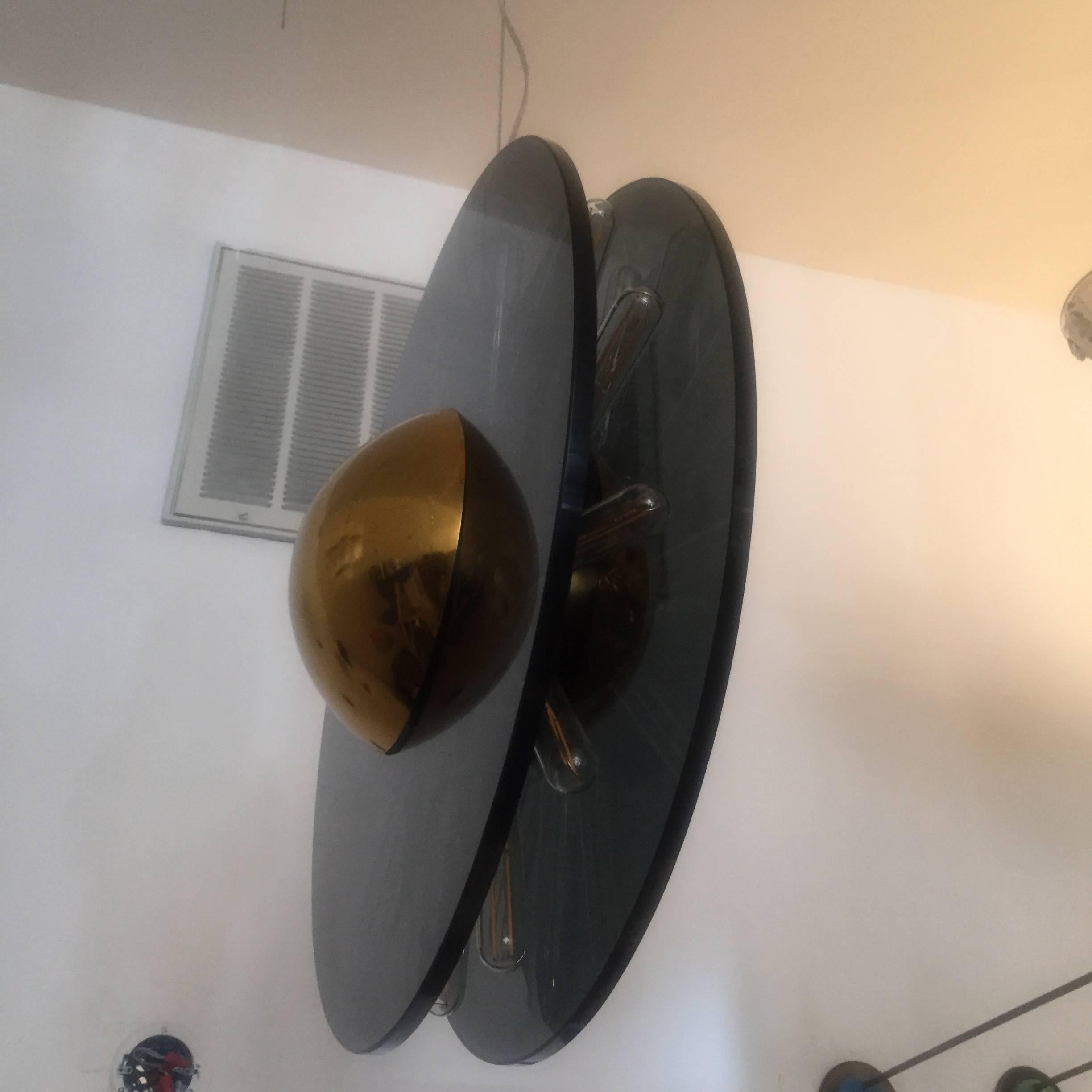 Verre Paire de lustres à suspension modernes Saturno en vente