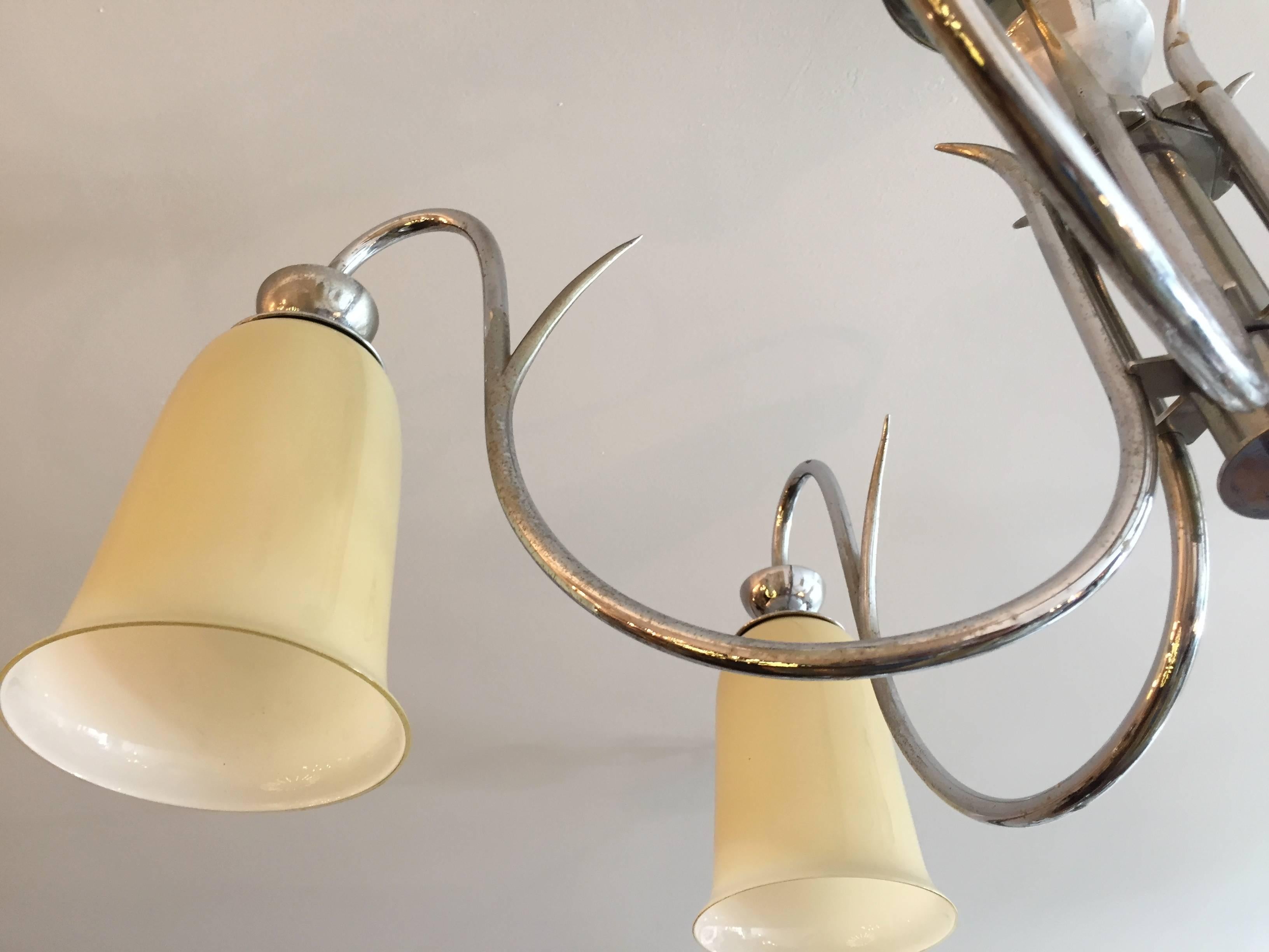Austrian Art Deco 1920s Flush Ceiling Light In Excellent Condition For Sale In New York, NY
