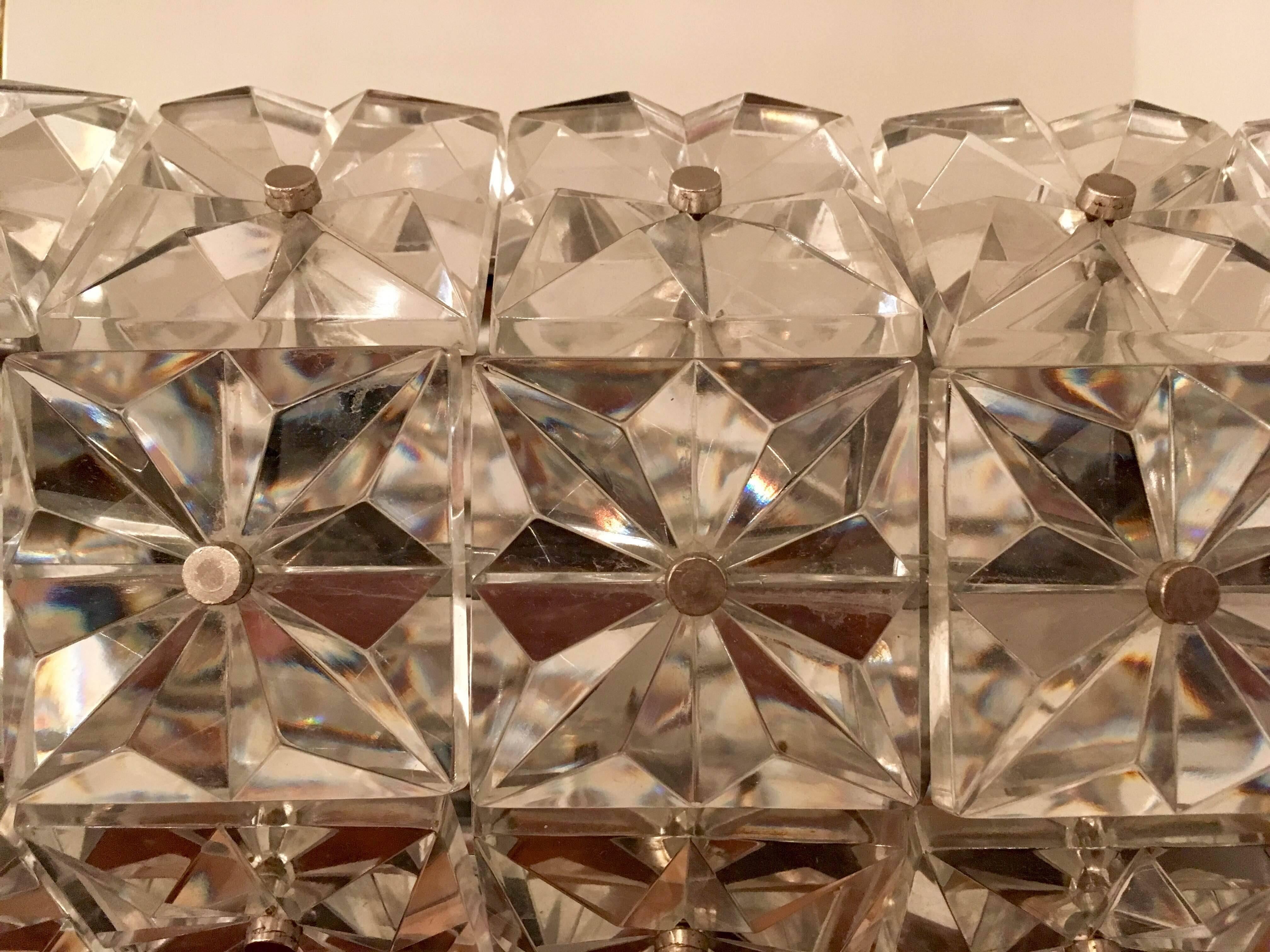 Mid-Century Modern Kinkeldey Austrian Crystal 1960s Pendant Flush Light