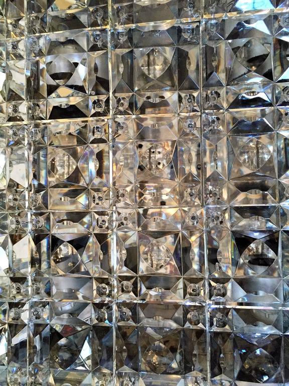 Mid-20th Century Kinkeldey Austrian Crystal 1960s Flush Ceiling Light For Sale